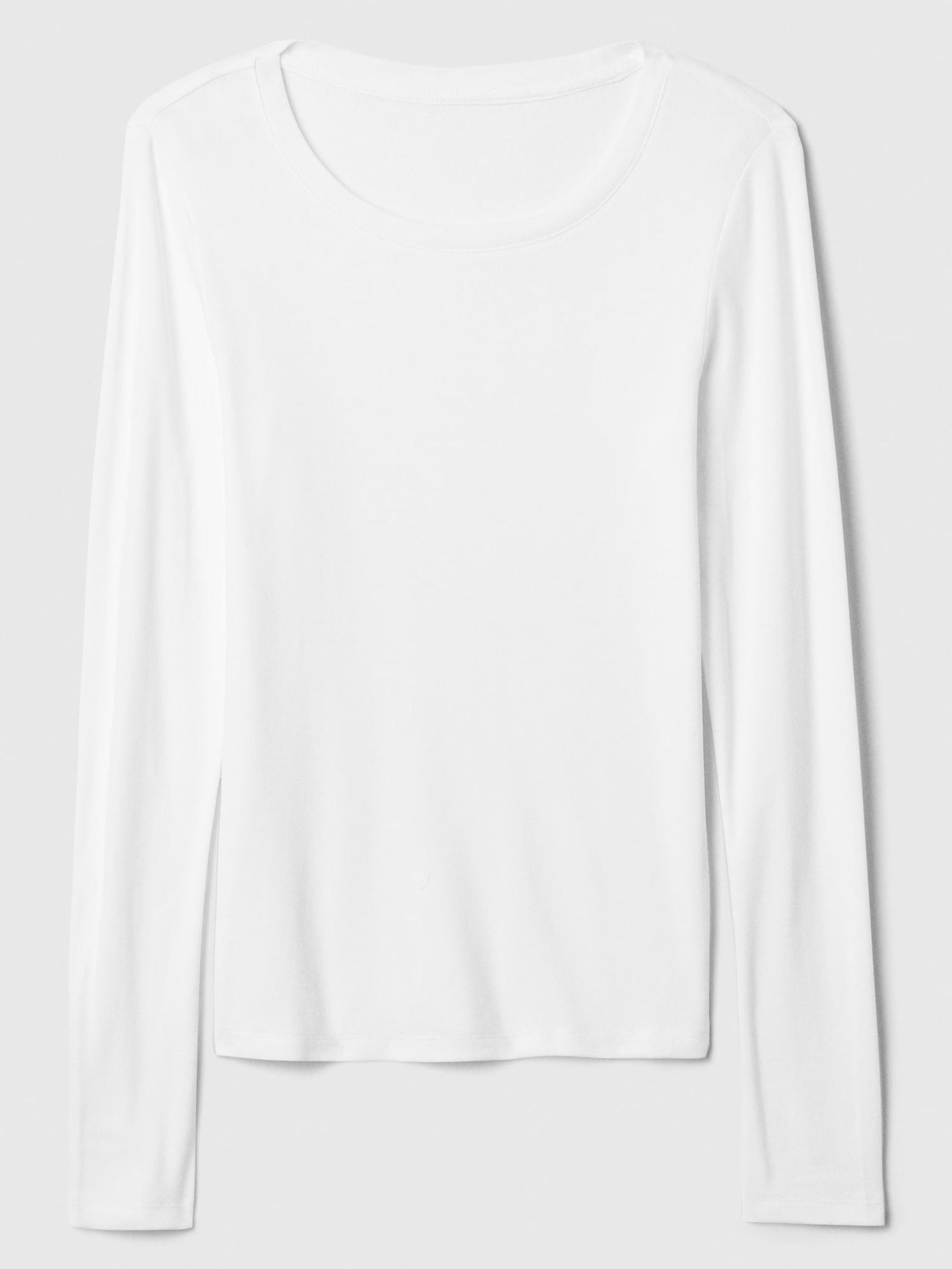 White Favourite Cotton-Modal Crew Neck Long Sleeve T-Shirt - Image 5 of 5