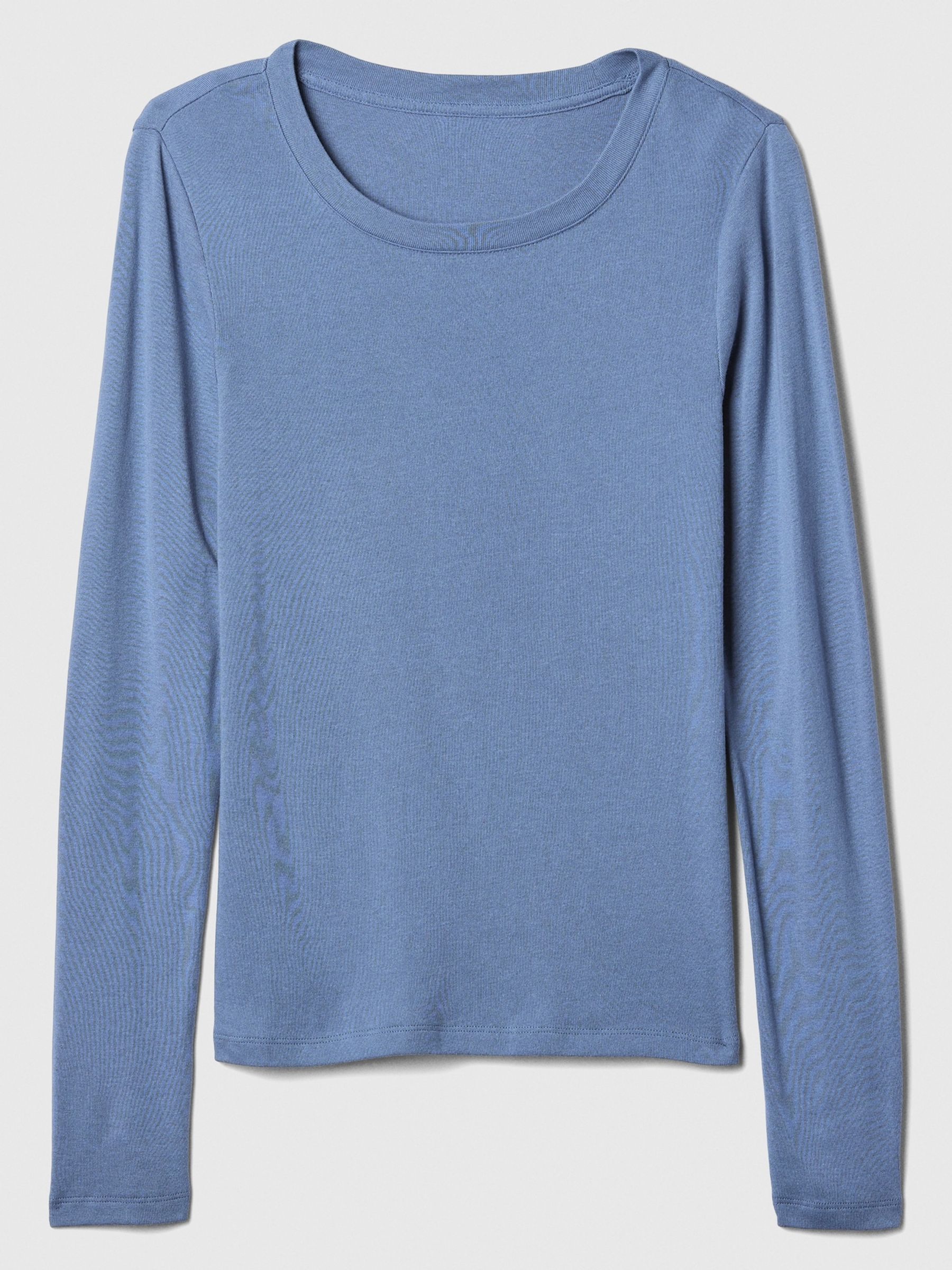 Blue Favourite Cotton-Modal Crew Neck Long Sleeve T-Shirt - Image 5 of 7