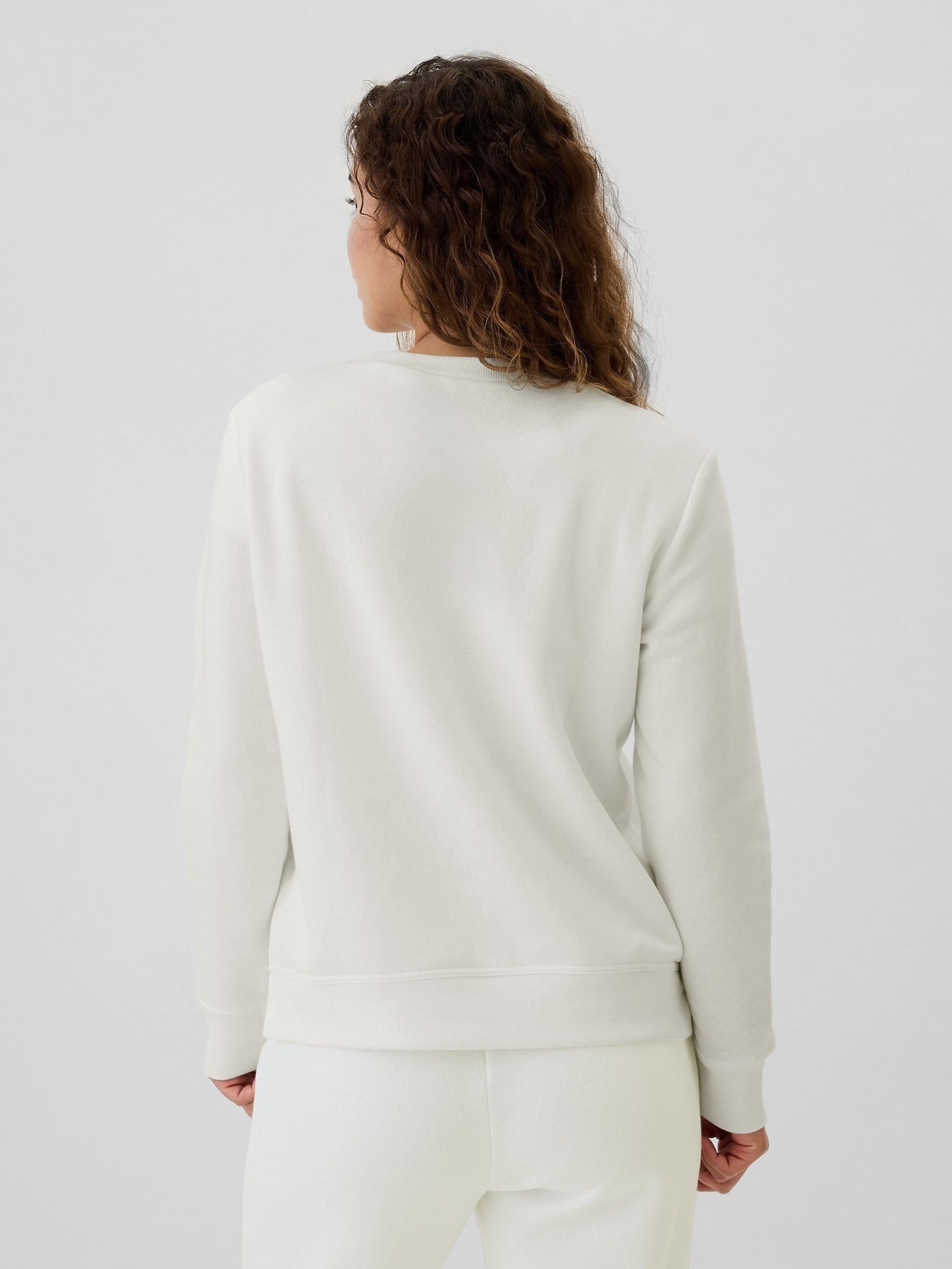 White Relaxed Logo Crew Neck Jumper - Image 2 of 4
