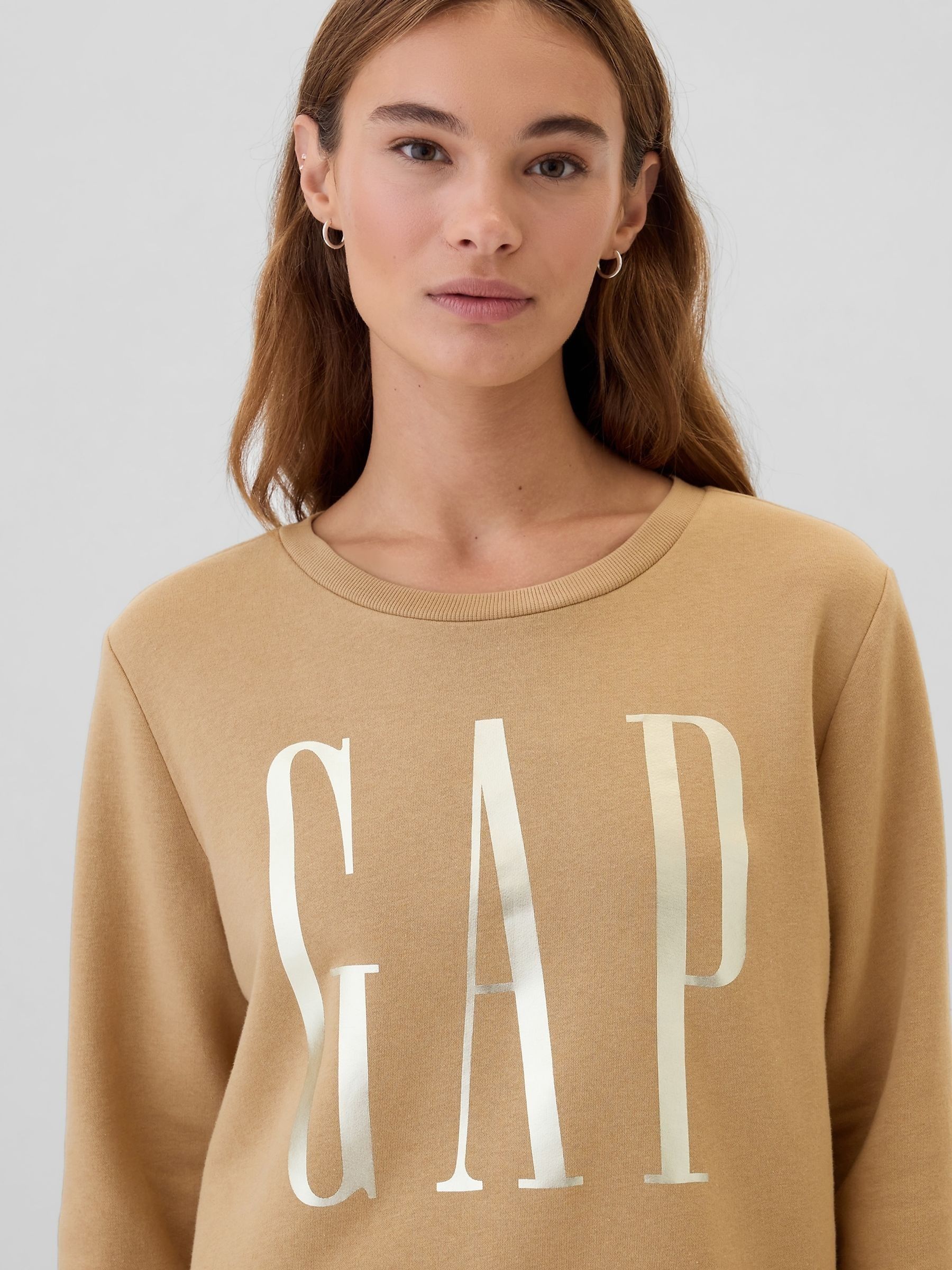 Beige Relaxed Logo Crew Neck Jumper - Image 3 of 4