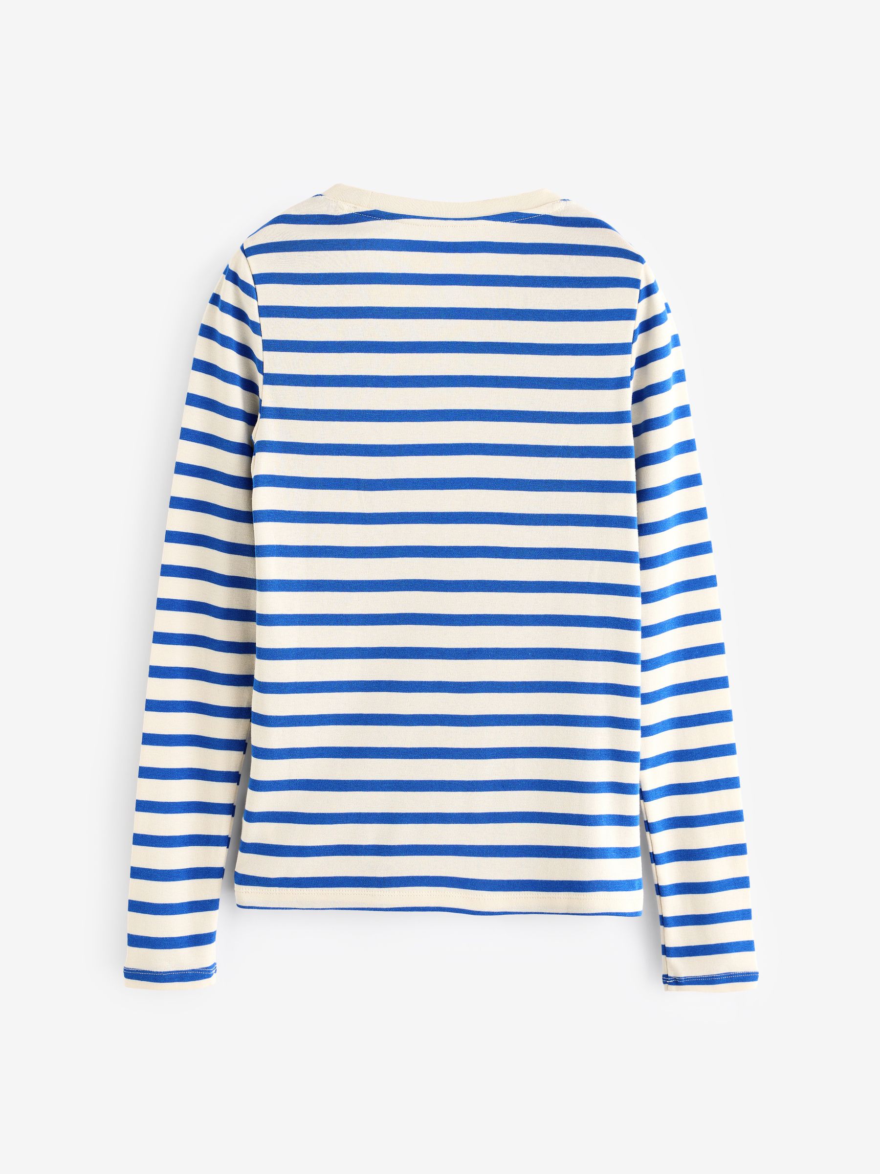 White Stripe Favourite Cotton-Modal Crew Neck Long Sleeve T-Shirt - Image 6 of 8
