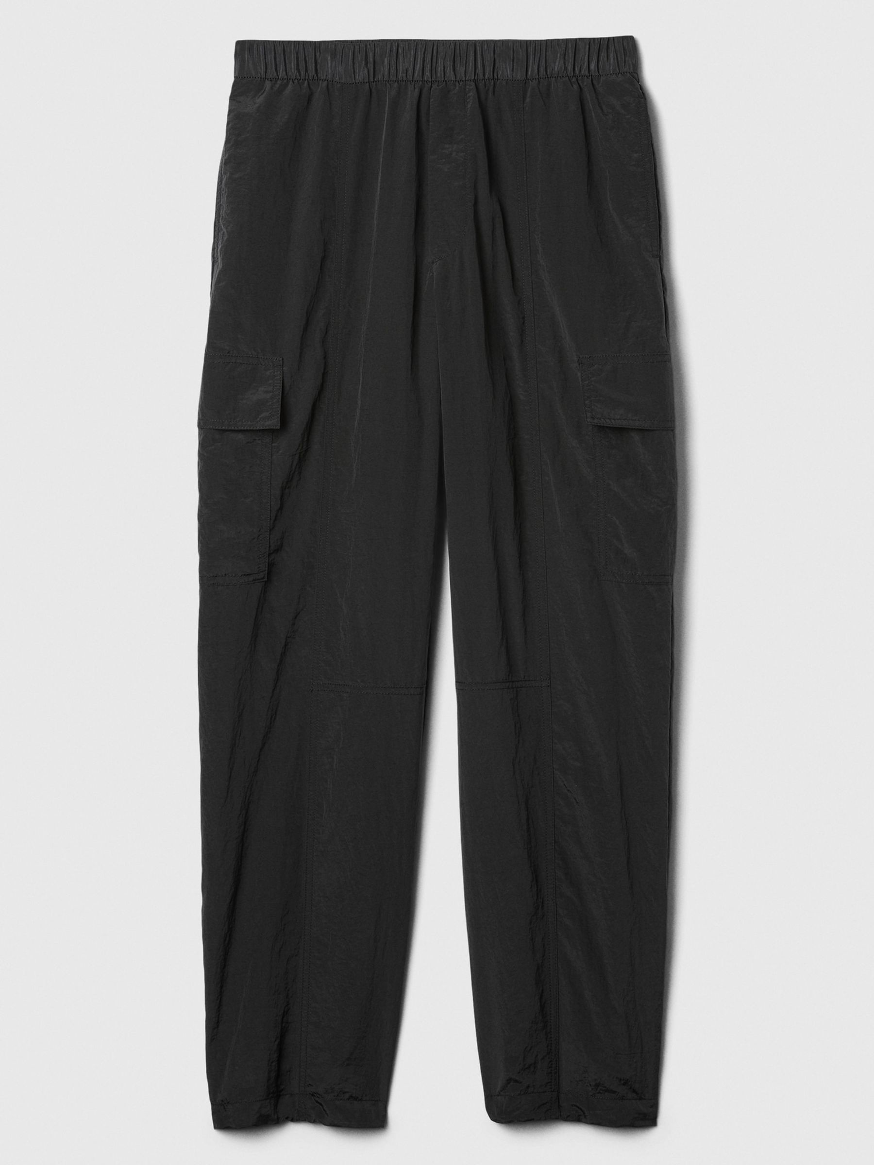 Black High Waisted Parachute Cargo Trousers - Image 5 of 5