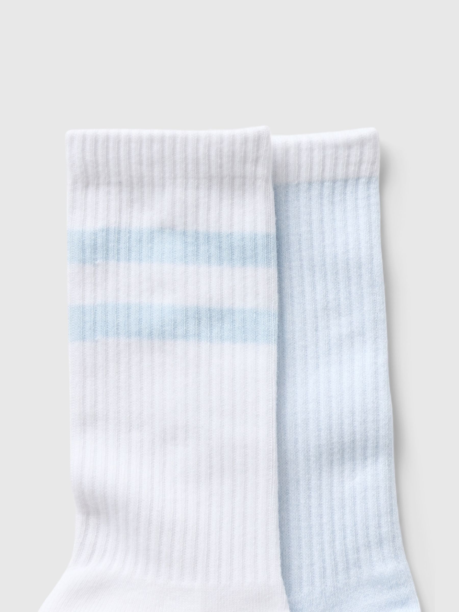 White Adults 2 Pack Stripe Crew Socks - Image 2 of 2