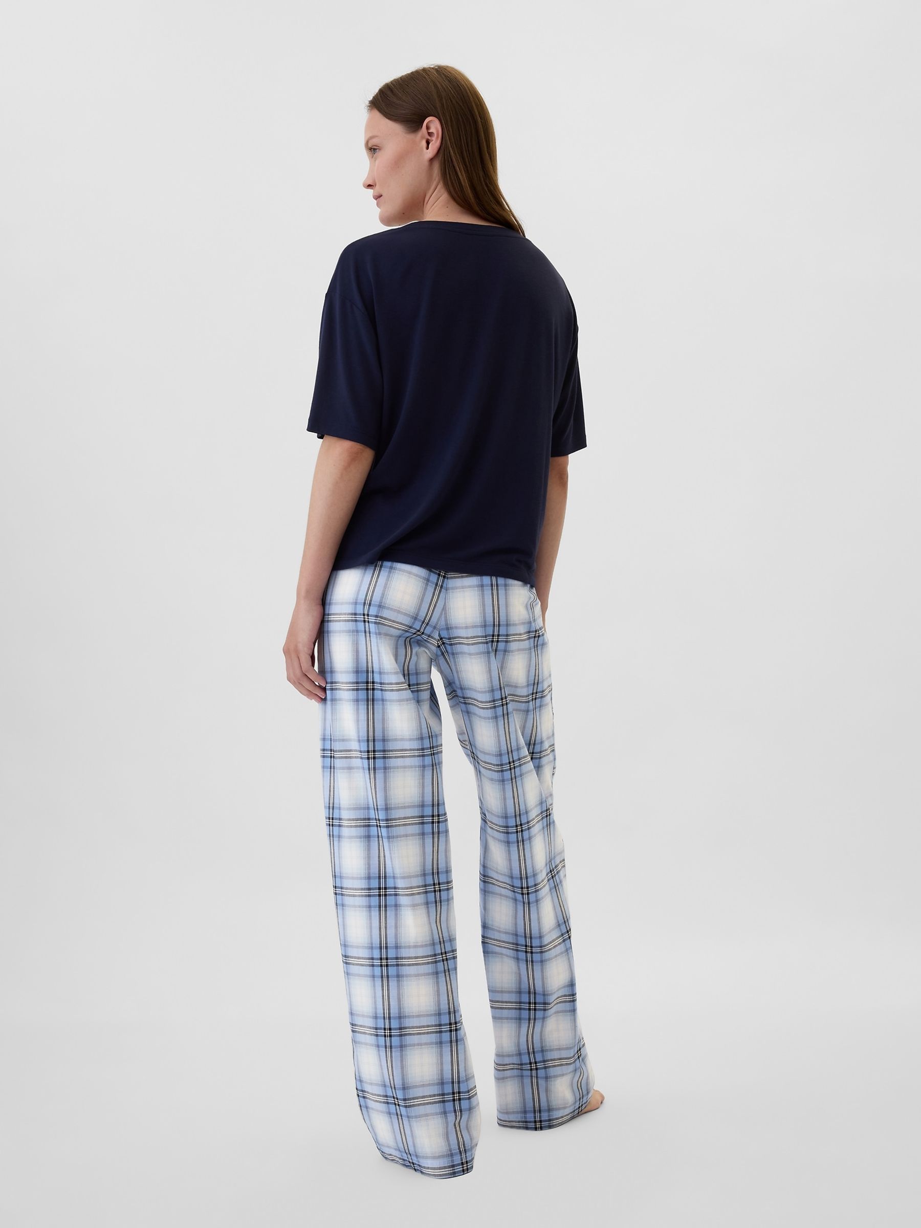 Blue Poplin Pyjama Bottoms - Image 2 of 4