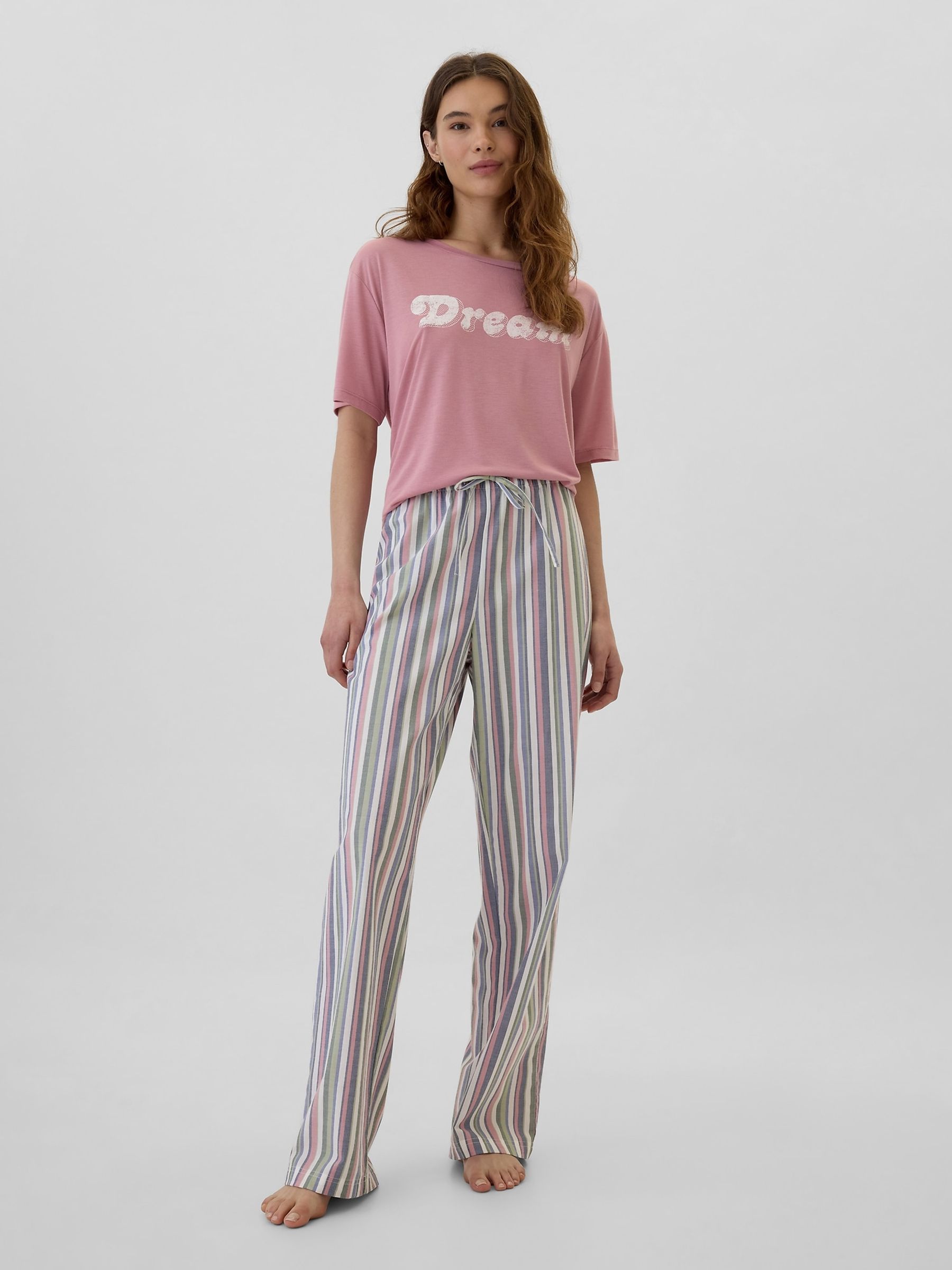Multi Stripe Poplin Pyjama Bottoms - Image 1 of 4