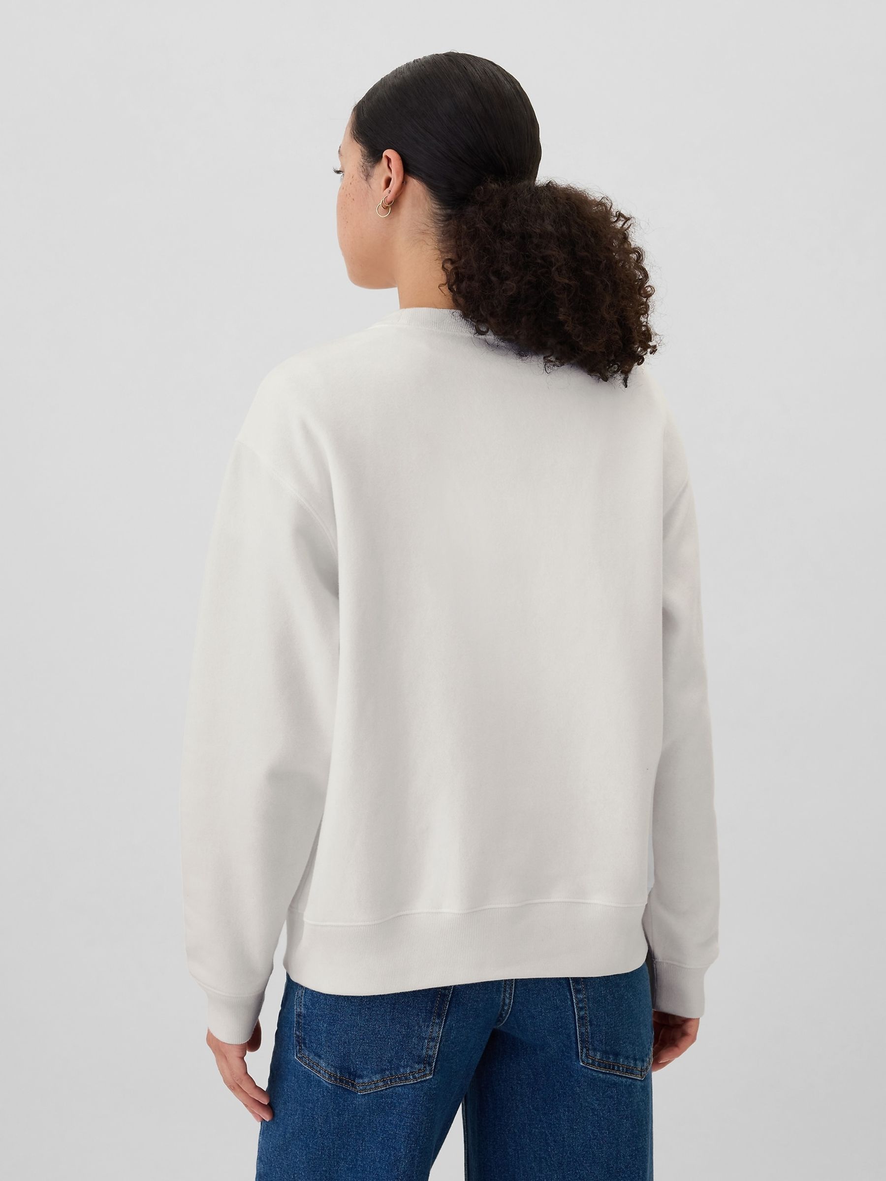 White Diamante Logo Crew Neck Jumper - Image 2 of 5