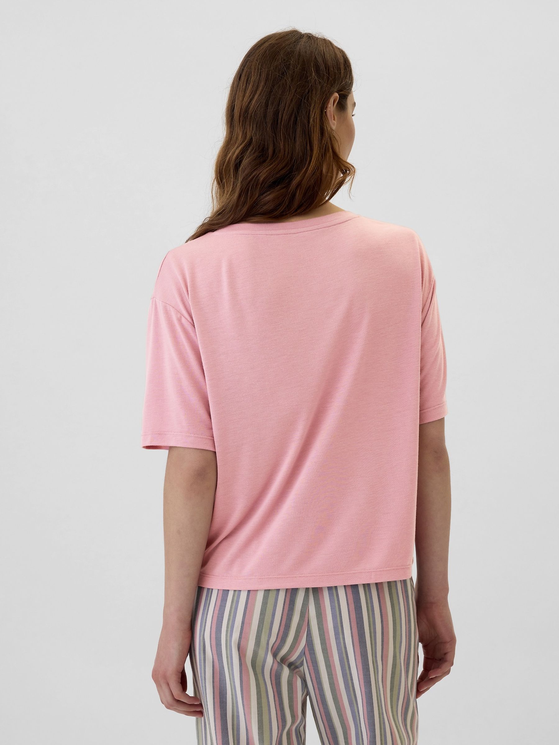 Pink Relaxed Graphic Short Sleeve Pyjama T-Shirt - Image 2 of 4