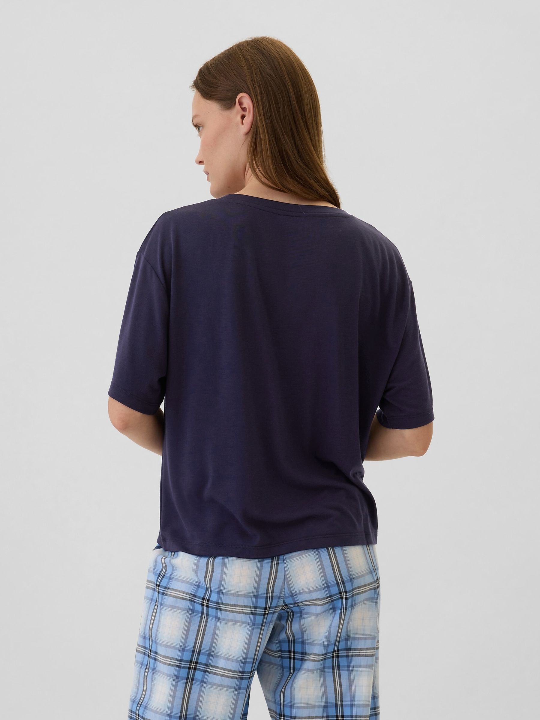 Blue Relaxed Graphic Short Sleeve Pyjama T-Shirt - Image 2 of 4