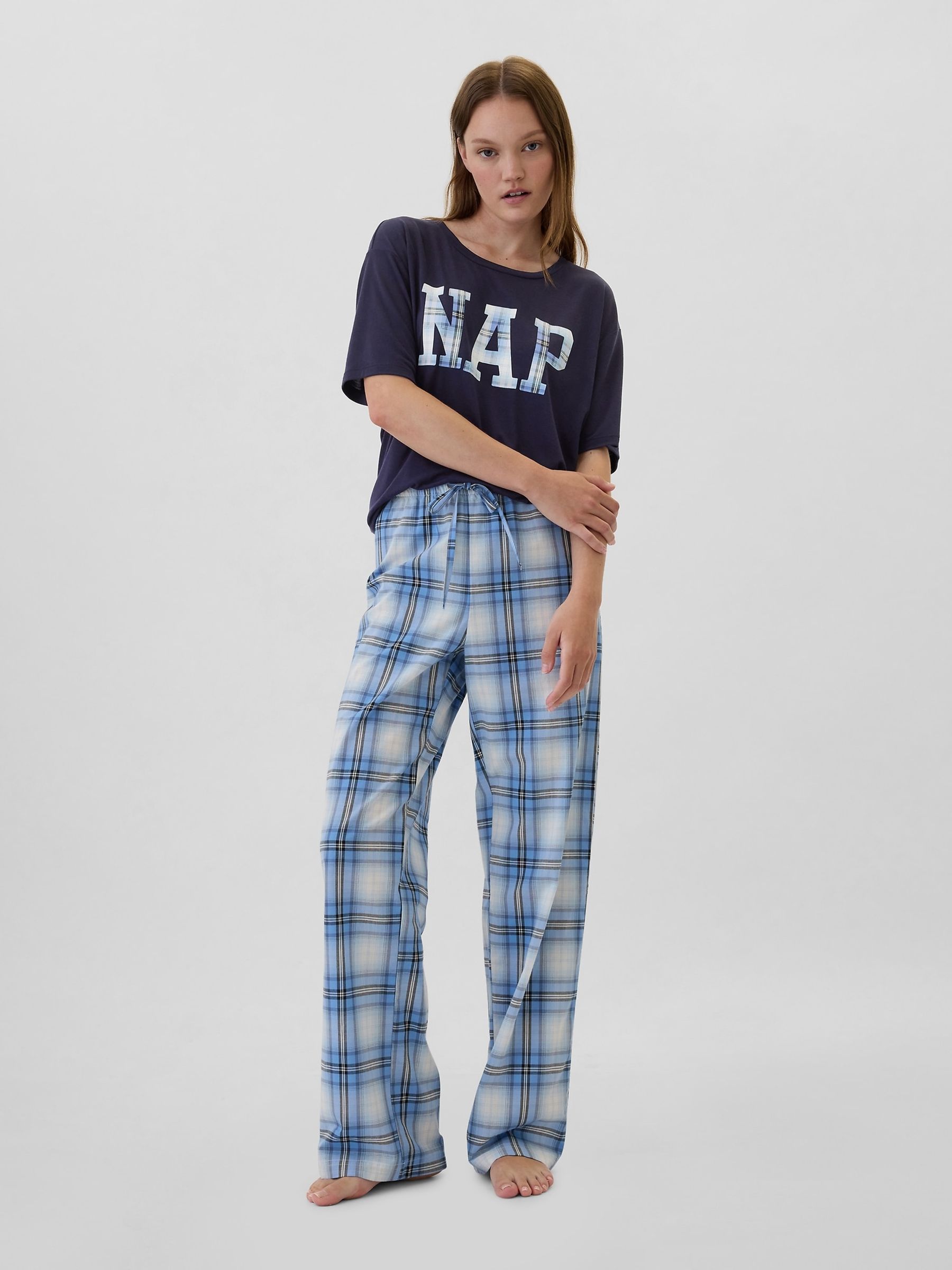 Blue Relaxed Graphic Short Sleeve Pyjama T-Shirt - Image 3 of 4