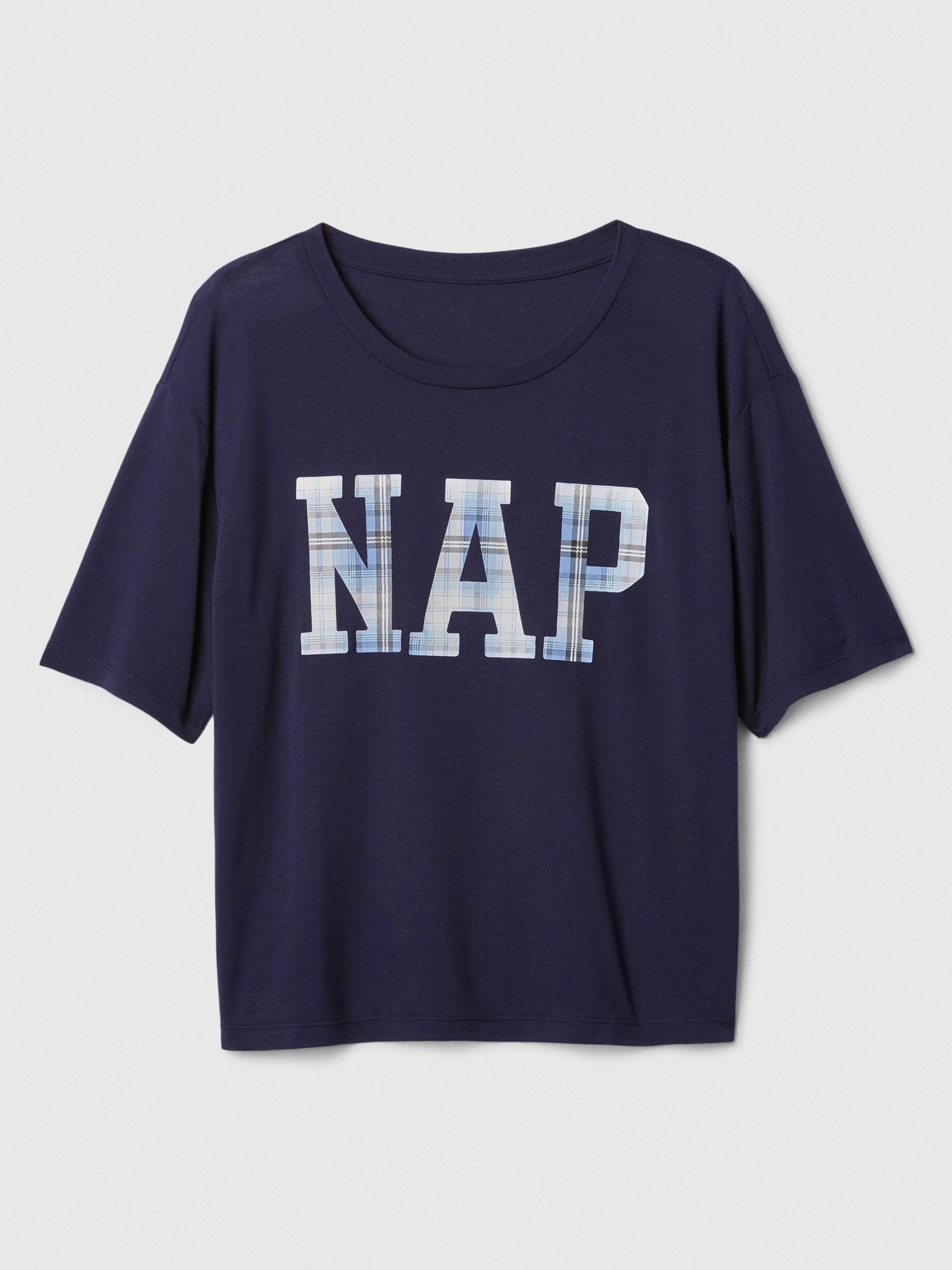 Blue Relaxed Graphic Short Sleeve Pyjama T-Shirt - Image 4 of 4
