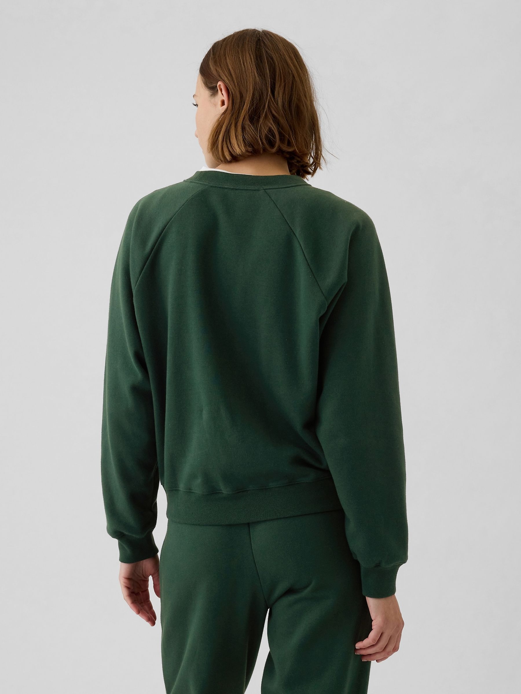 Green Vintage Soft Raglan Crew Neck Jumper - Image 2 of 5