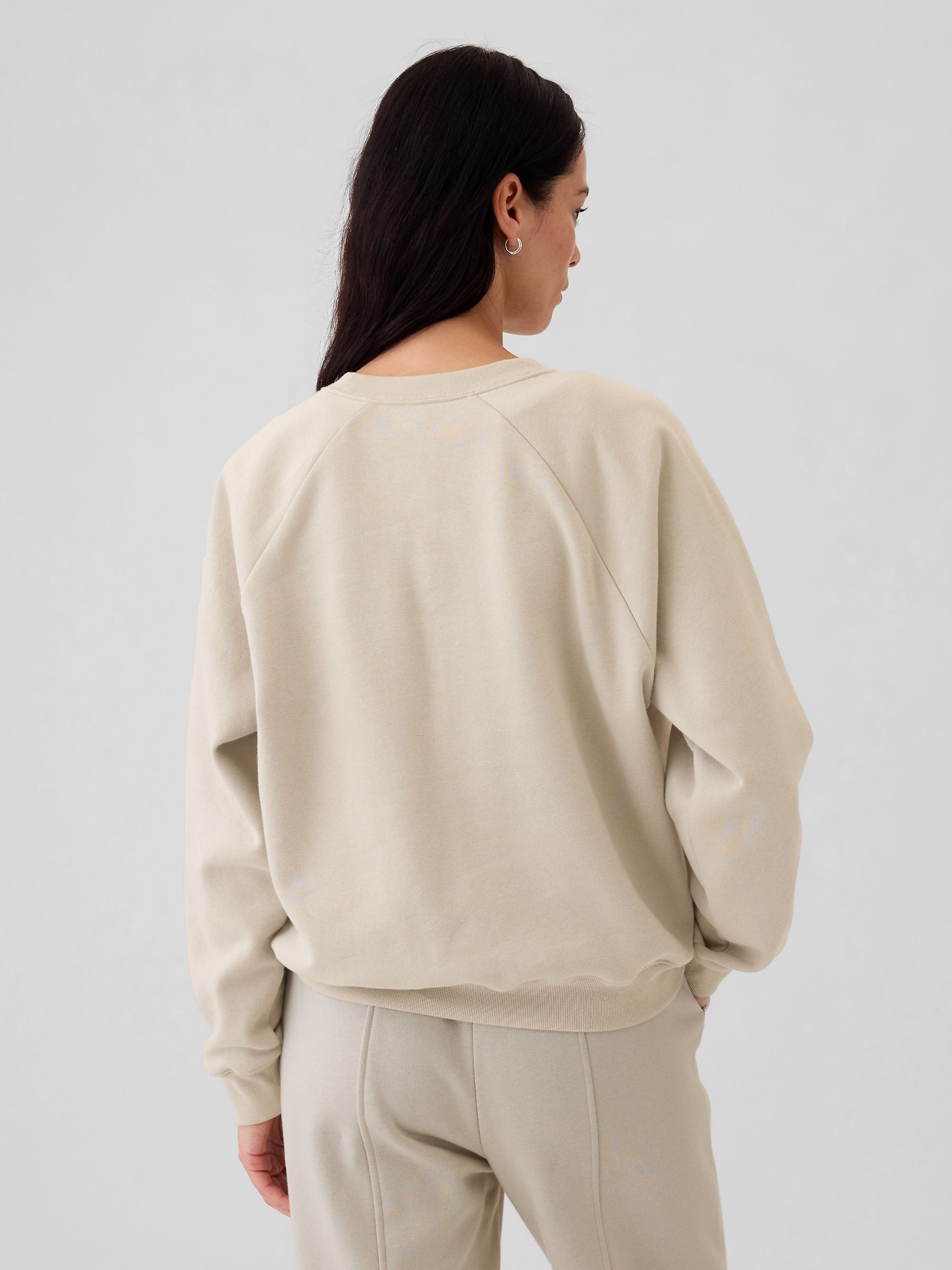 Beige Vintage Soft Raglan Crew Neck Sweatshirt - Image 2 of 5