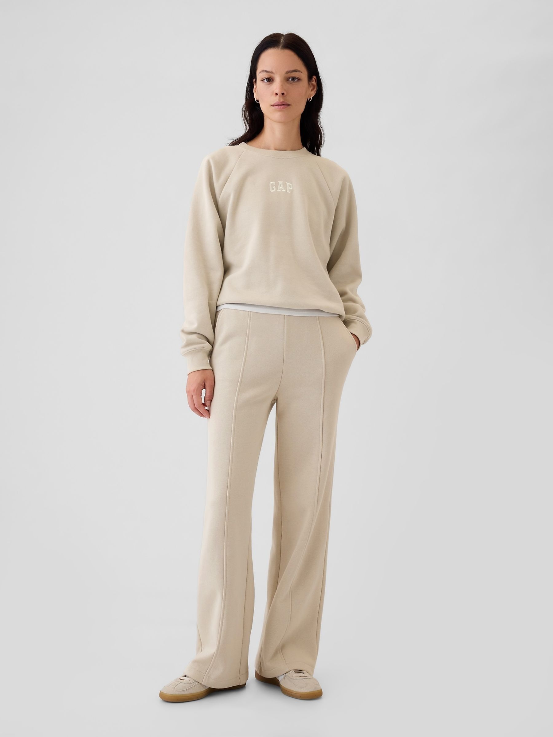 Beige Vintage Soft Raglan Crew Neck Sweatshirt - Image 3 of 5