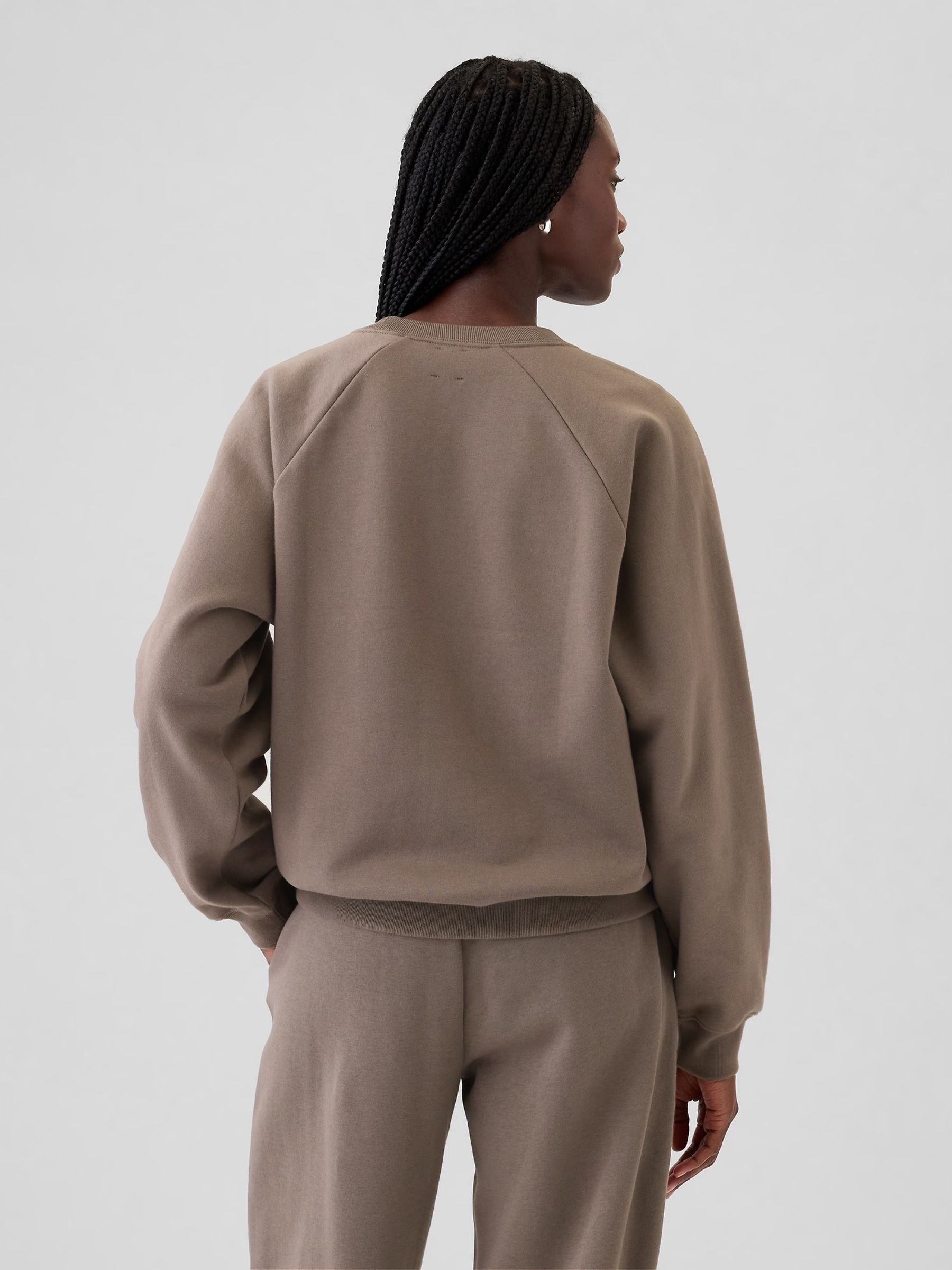 Brown Vintage Soft Raglan Crew Neck Sweatshirt - Image 2 of 5