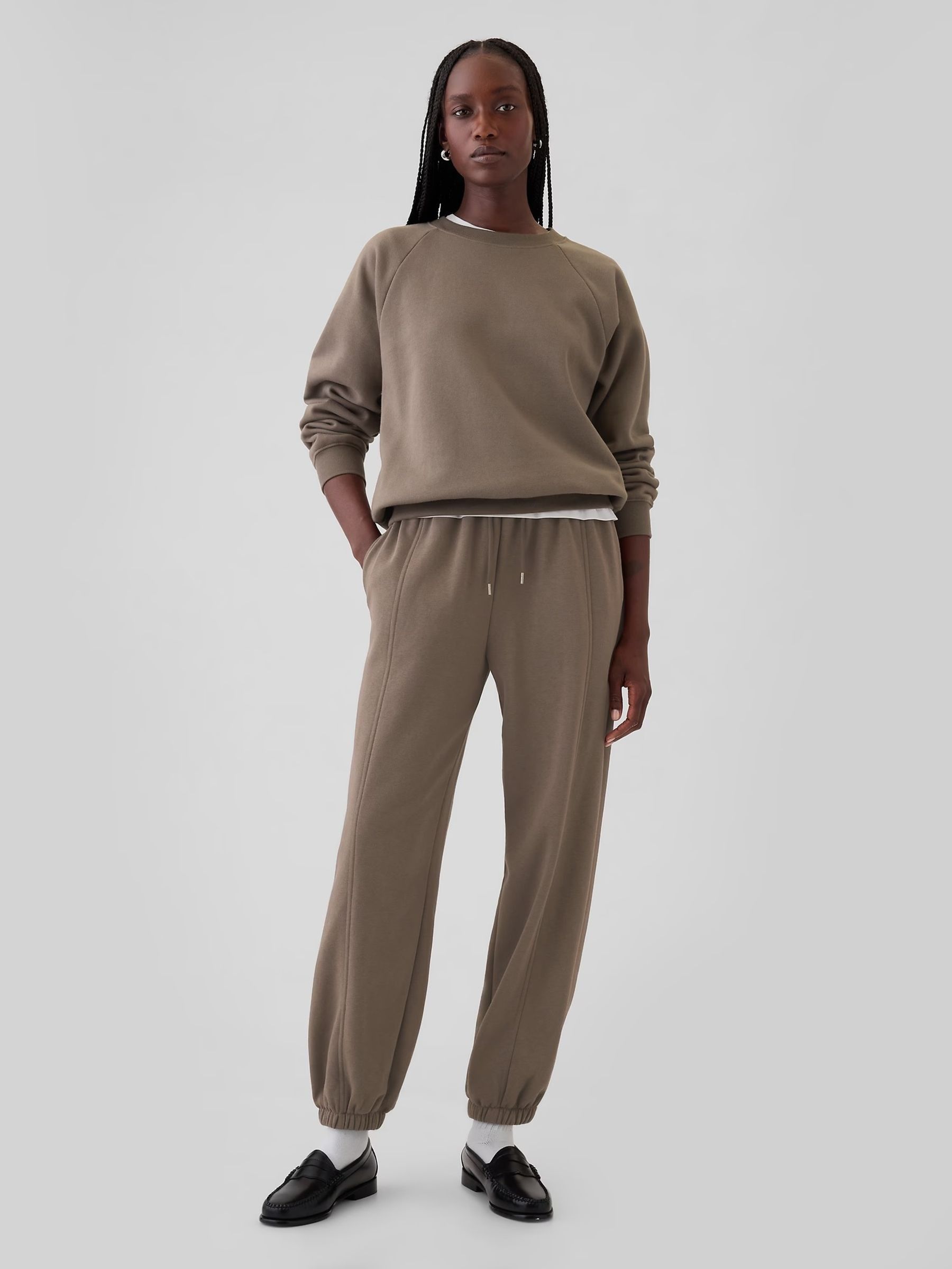 Brown Vintage Soft Raglan Crew Neck Sweatshirt - Image 3 of 5
