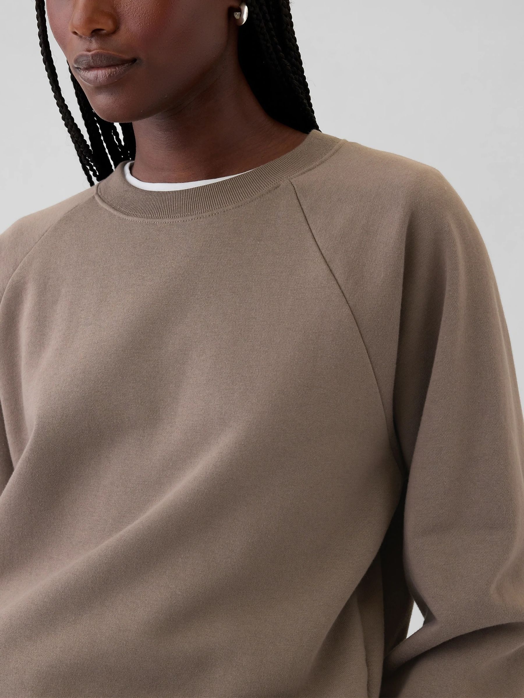 Brown Vintage Soft Raglan Crew Neck Sweatshirt - Image 4 of 5