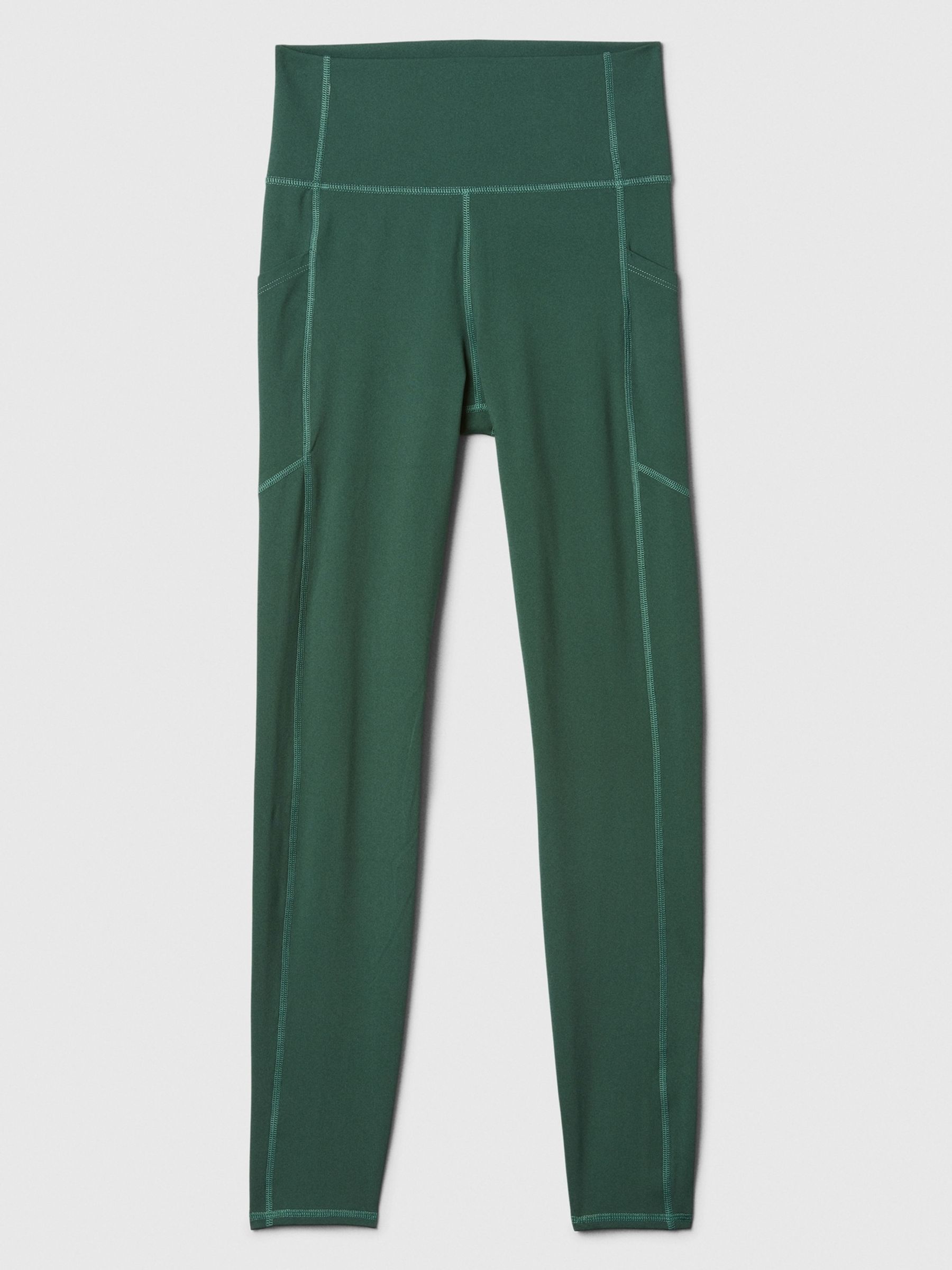 Green Full Length High Waisted Studio Leggings - Image 5 of 5