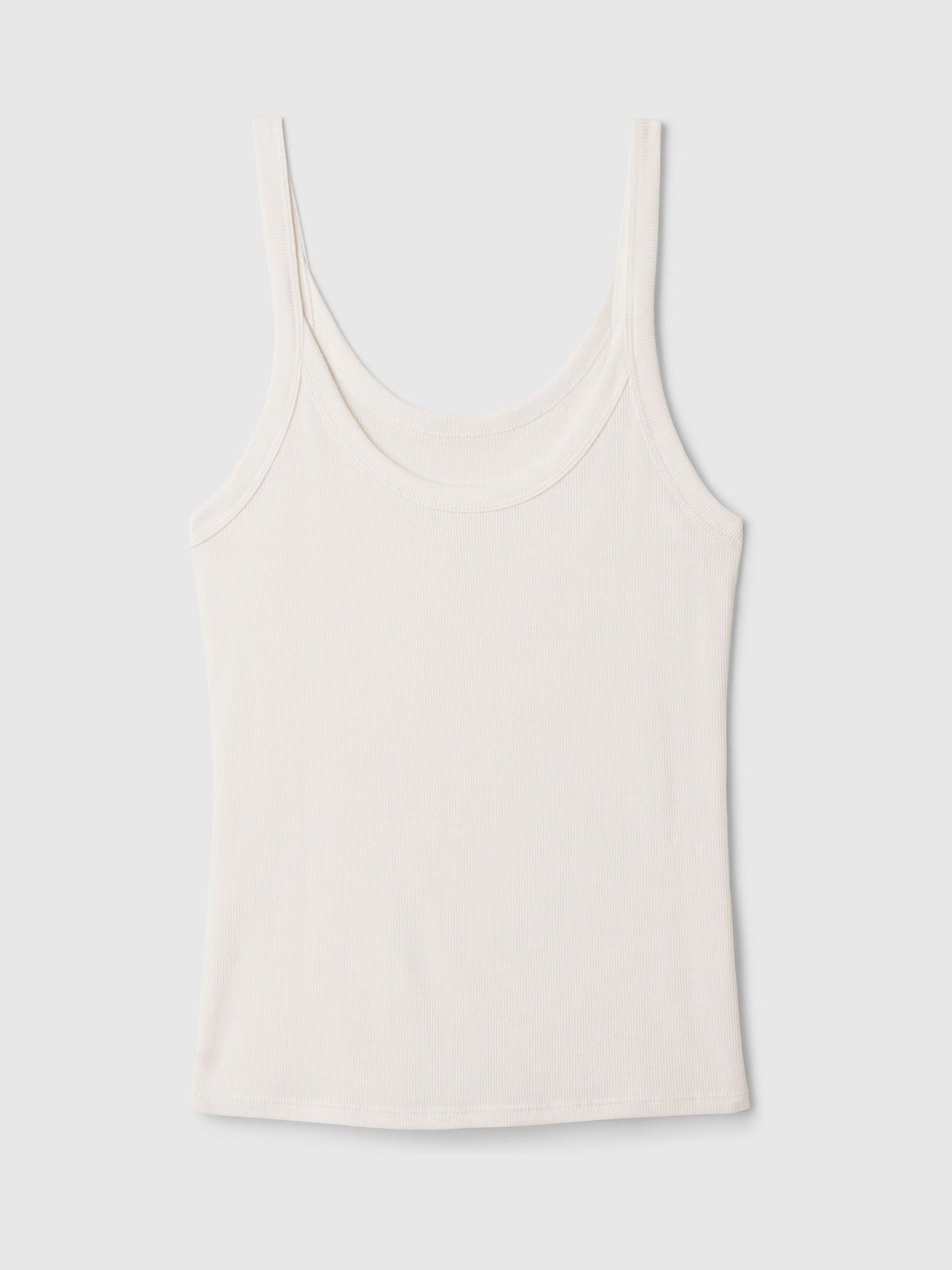 White Mini Ribbed Scoop Neck Pyjama Vest Top - Image 3 of 3