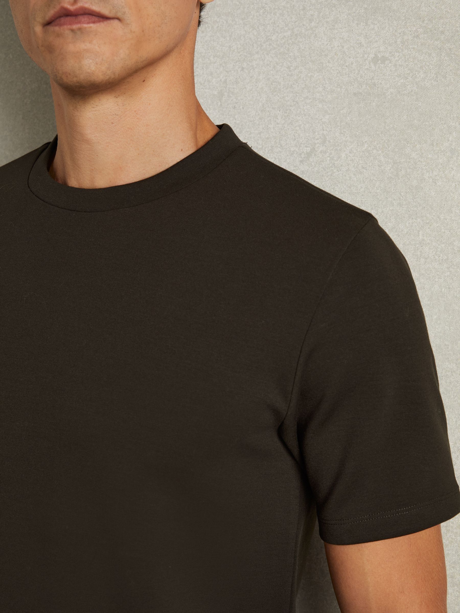 Interlock-Jersey Crew-Neck T-Shirt in Chocolate Brown - Image 5 of 6