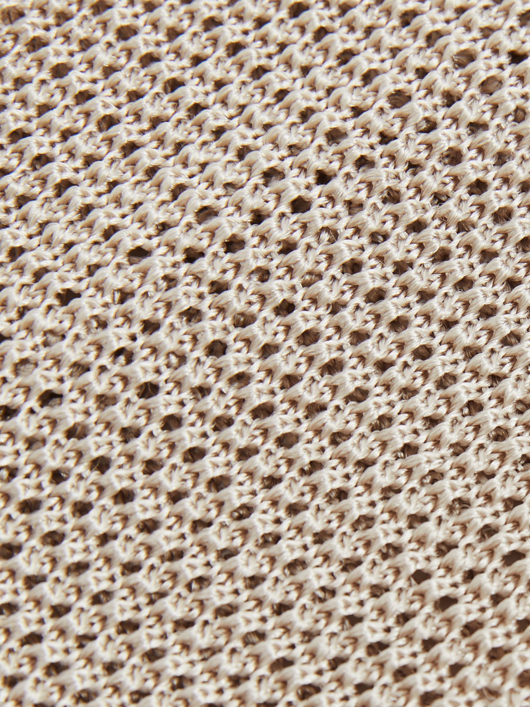 Silk Knitted Tie in Champagne - Image 5 of 5