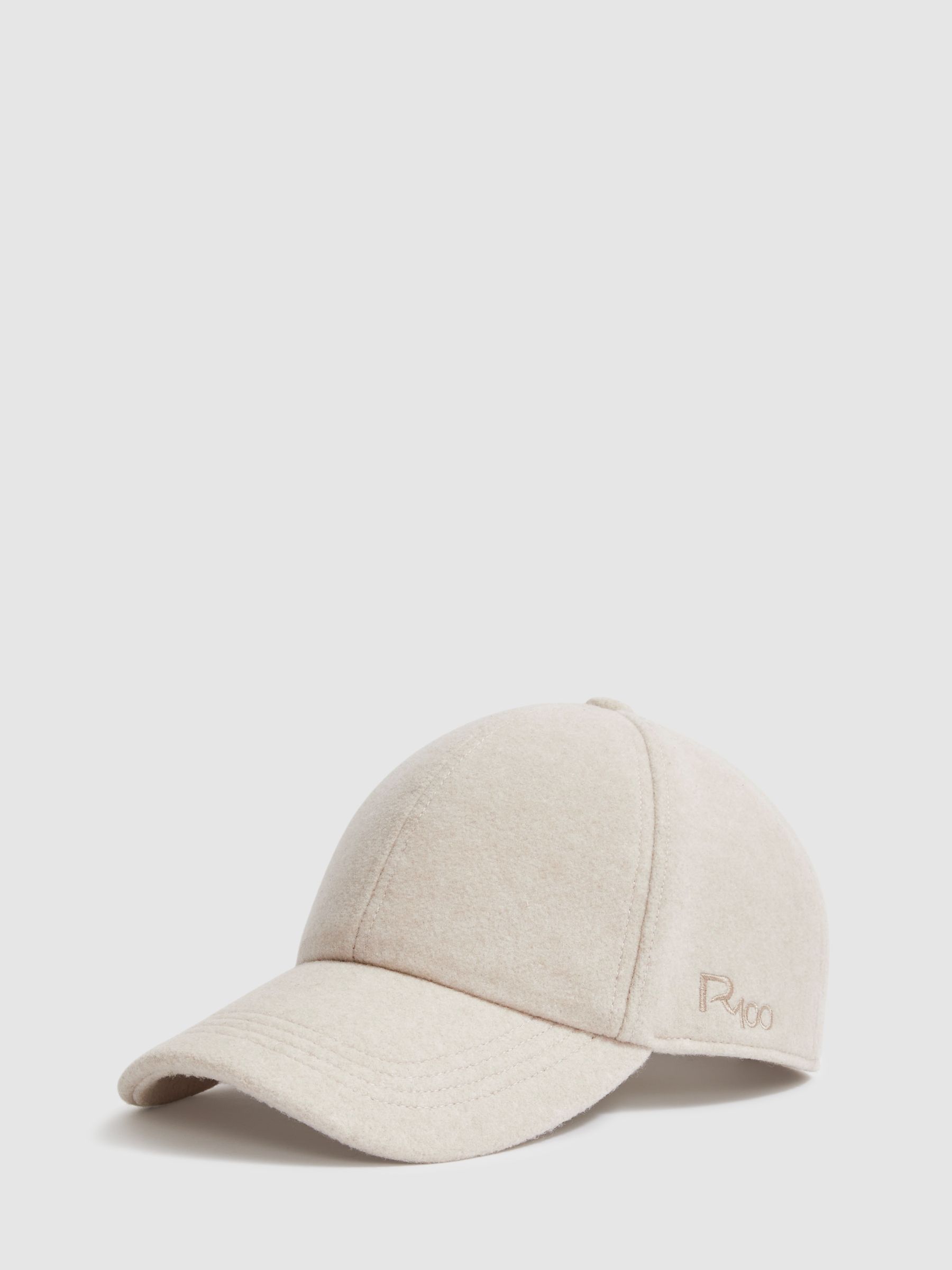 Reiss | Les 100 Ciels Felted-Tweed Baseball Cap in Cream - Image 1 of 5 Reiss | Les 100 Ciels Felted-Tweed Baseball Cap in Cream - Image 1 of 5