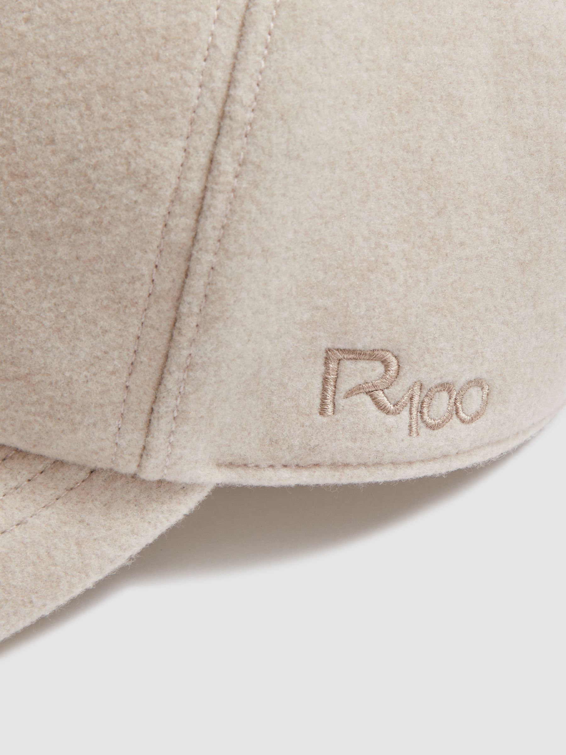 Reiss | Les 100 Ciels Felted-Tweed Baseball Cap in Cream - Image 4 of 5