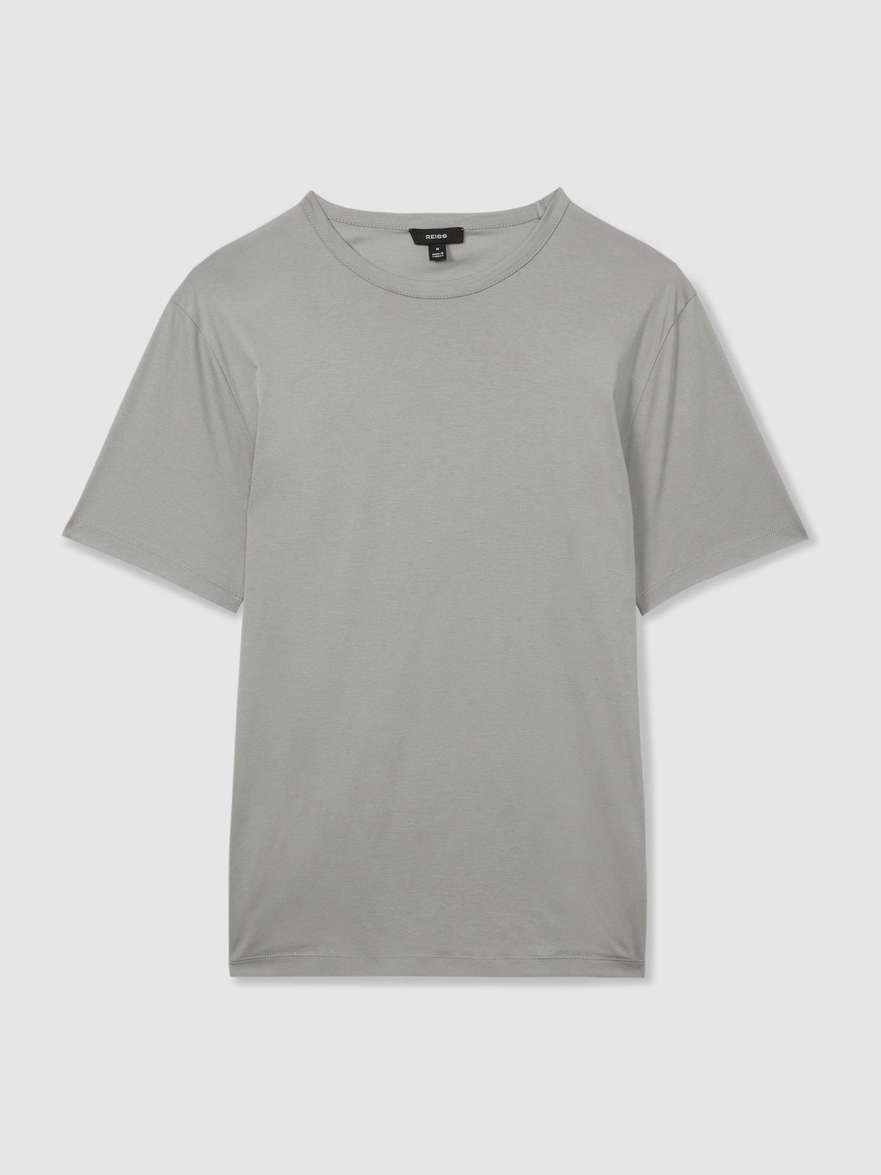 Cotton Crew Neck T-Shirt in Grey - Image 2 of 6 Cotton Crew Neck T-Shirt in Grey - Image 2 of 6