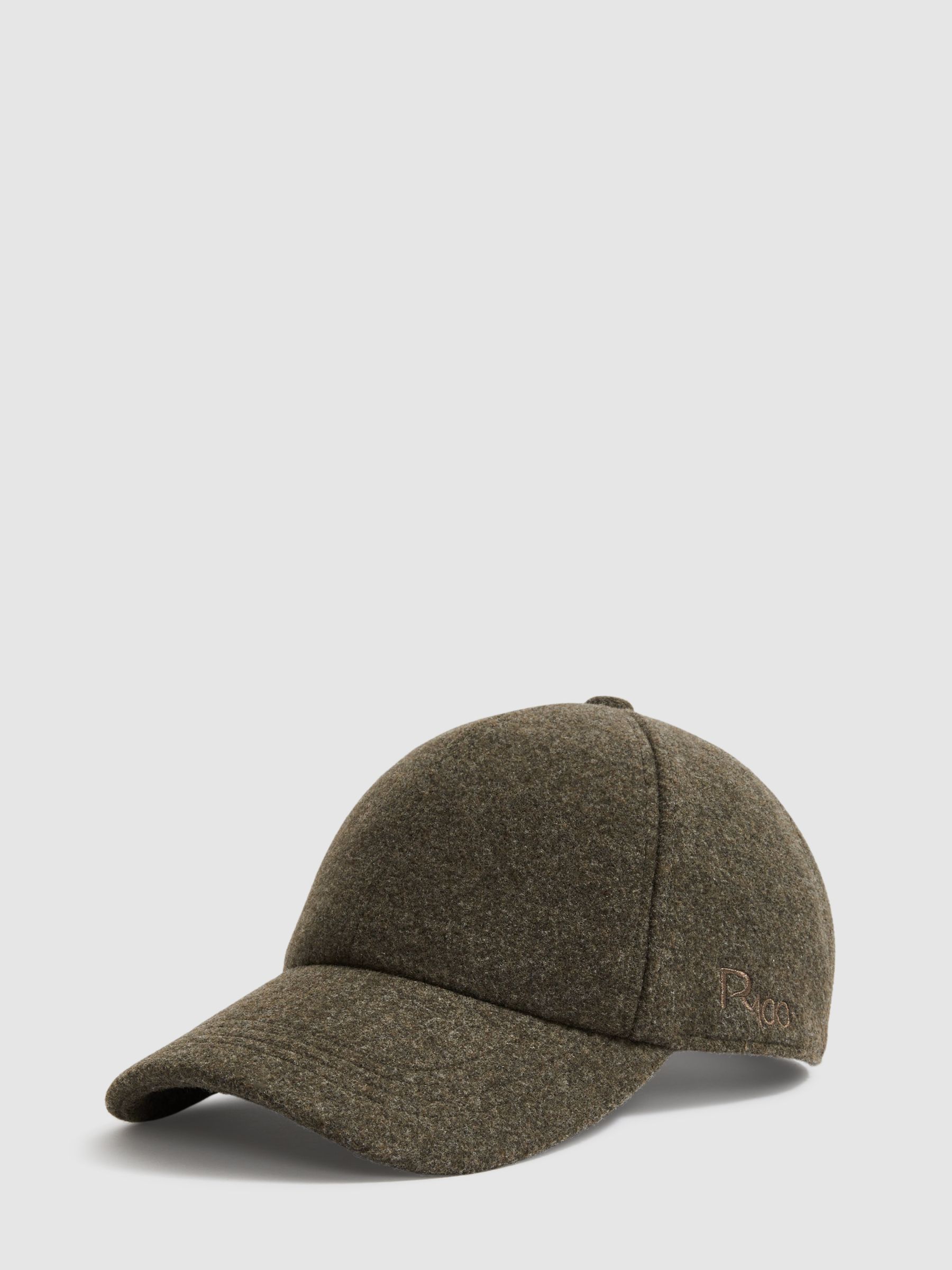 Reiss | Les 100 Ciels Felted-Tweed Baseball Cap in Khaki - Image 1 of 4