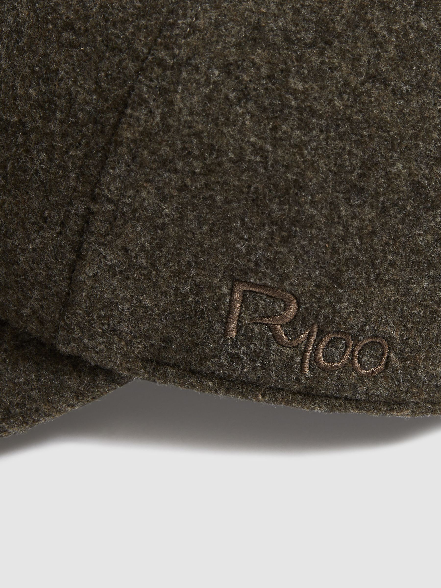 Reiss | Les 100 Ciels Felted-Tweed Baseball Cap in Khaki - Image 4 of 4