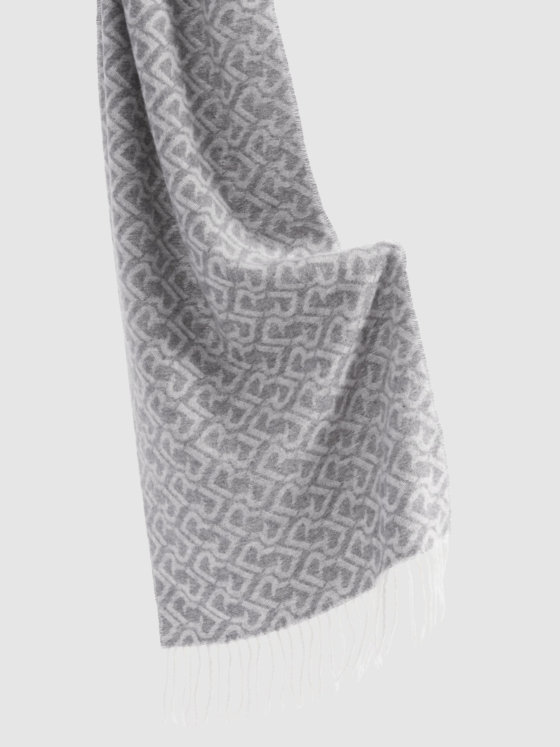 Logo-Jacquard Scarf With Wool in Charcoal / Off White - Image 5 of 5
