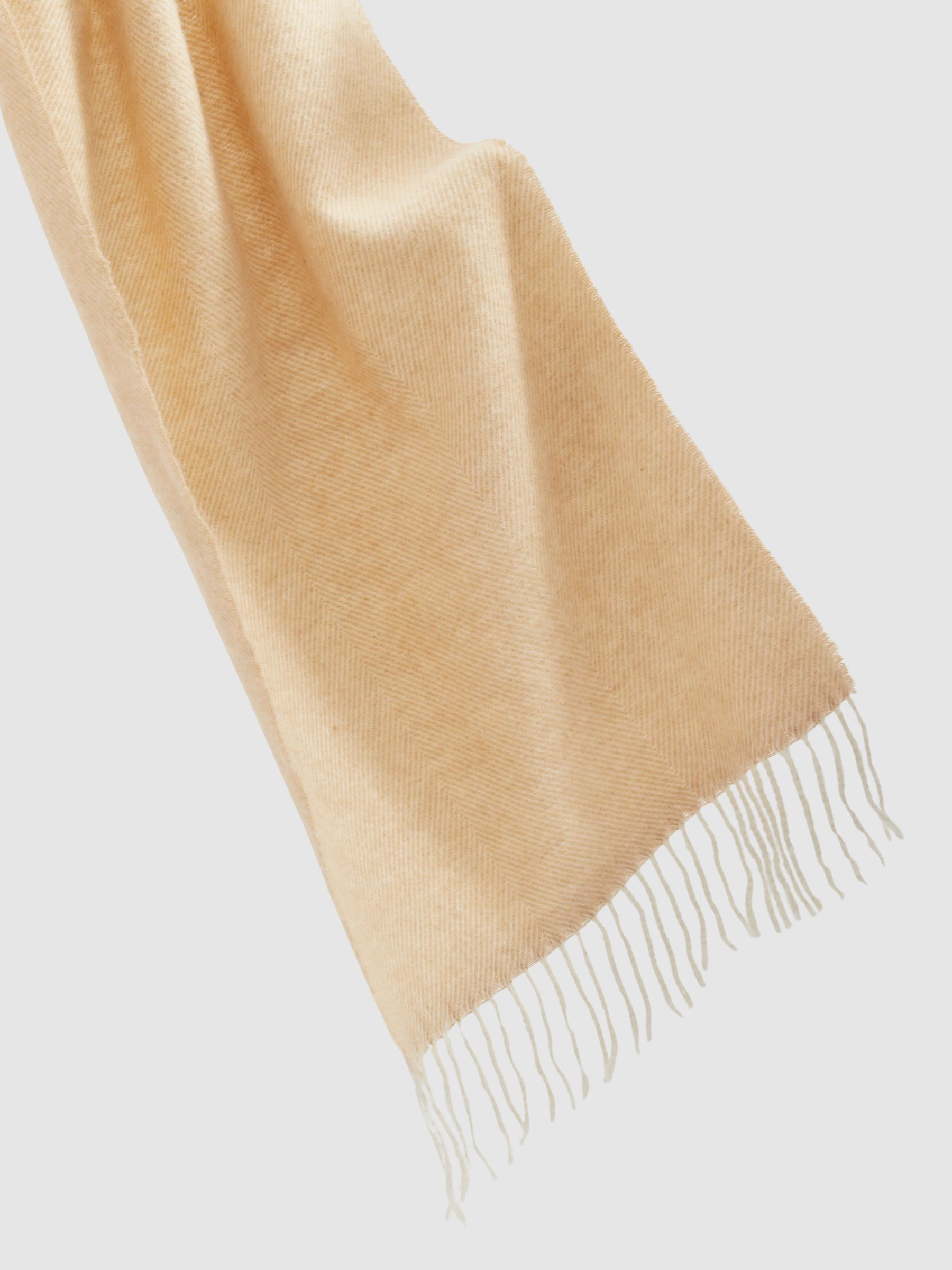 Wool-Blend Herringbone Scarf in Oatmeal/White - Image 4 of 4