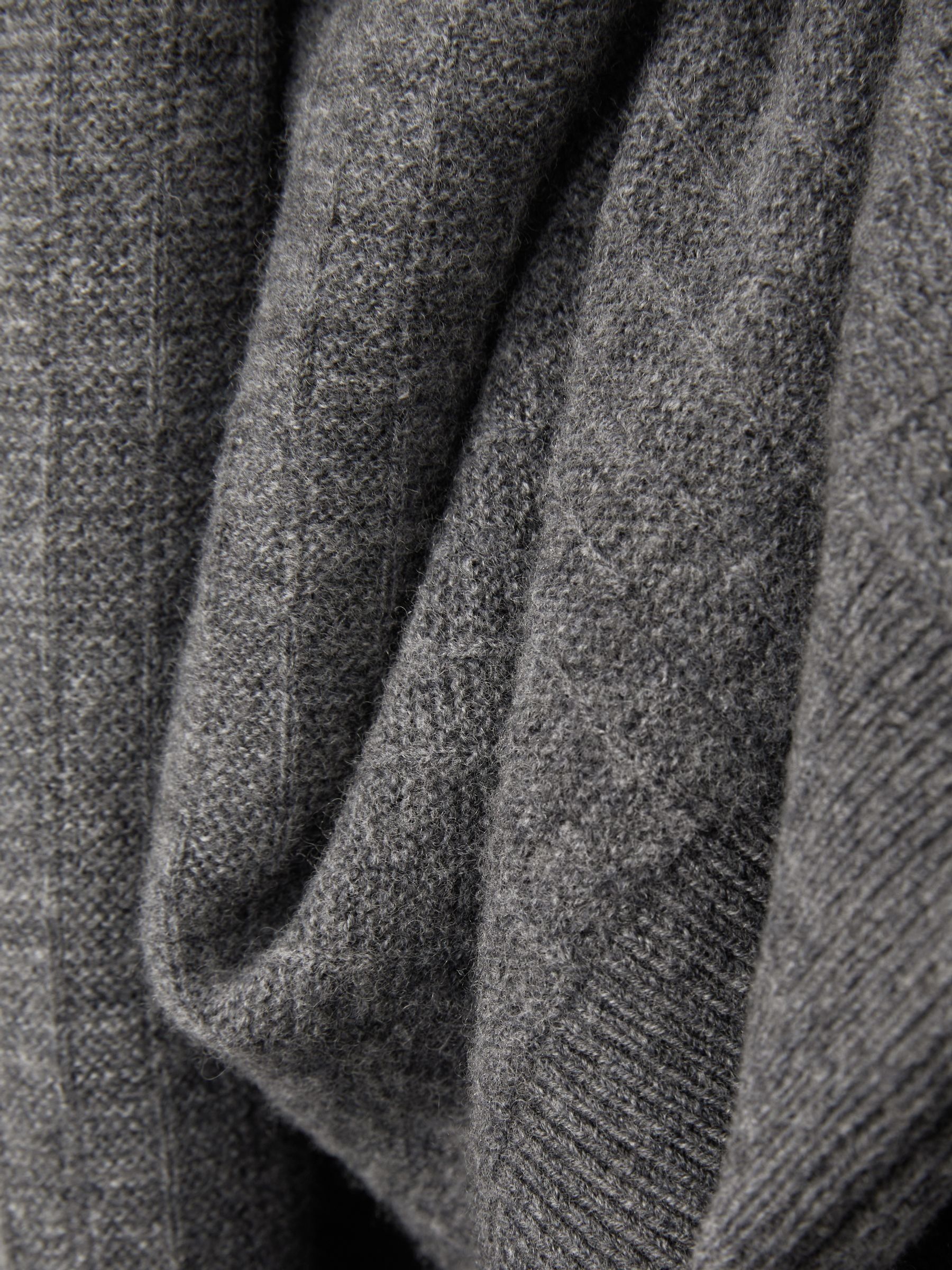 Wool Zip-Neck Jumper in Mid Grey Melange - Image 6 of 6