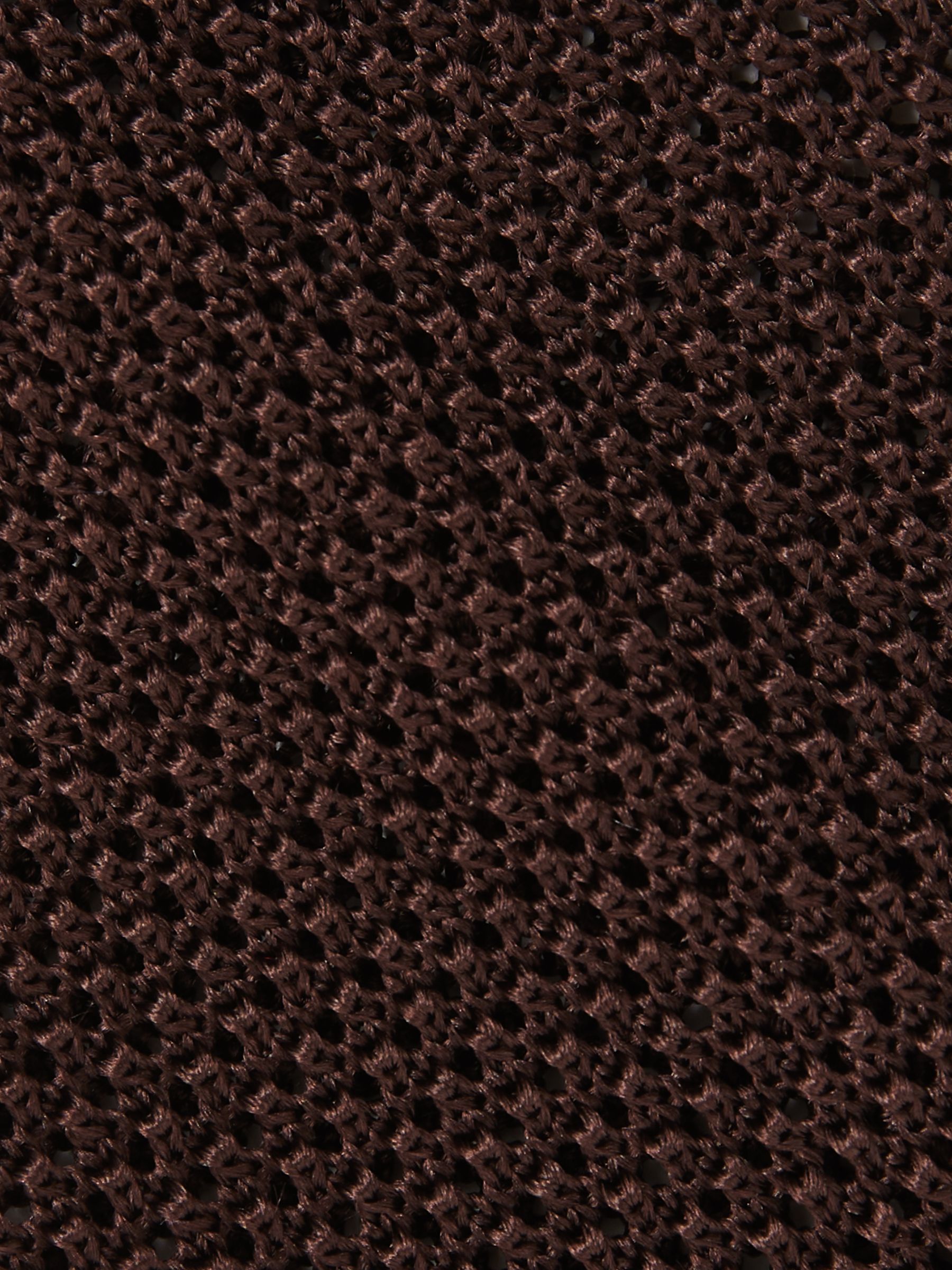 Silk Knitted Tie in Dark Brown - Image 5 of 5