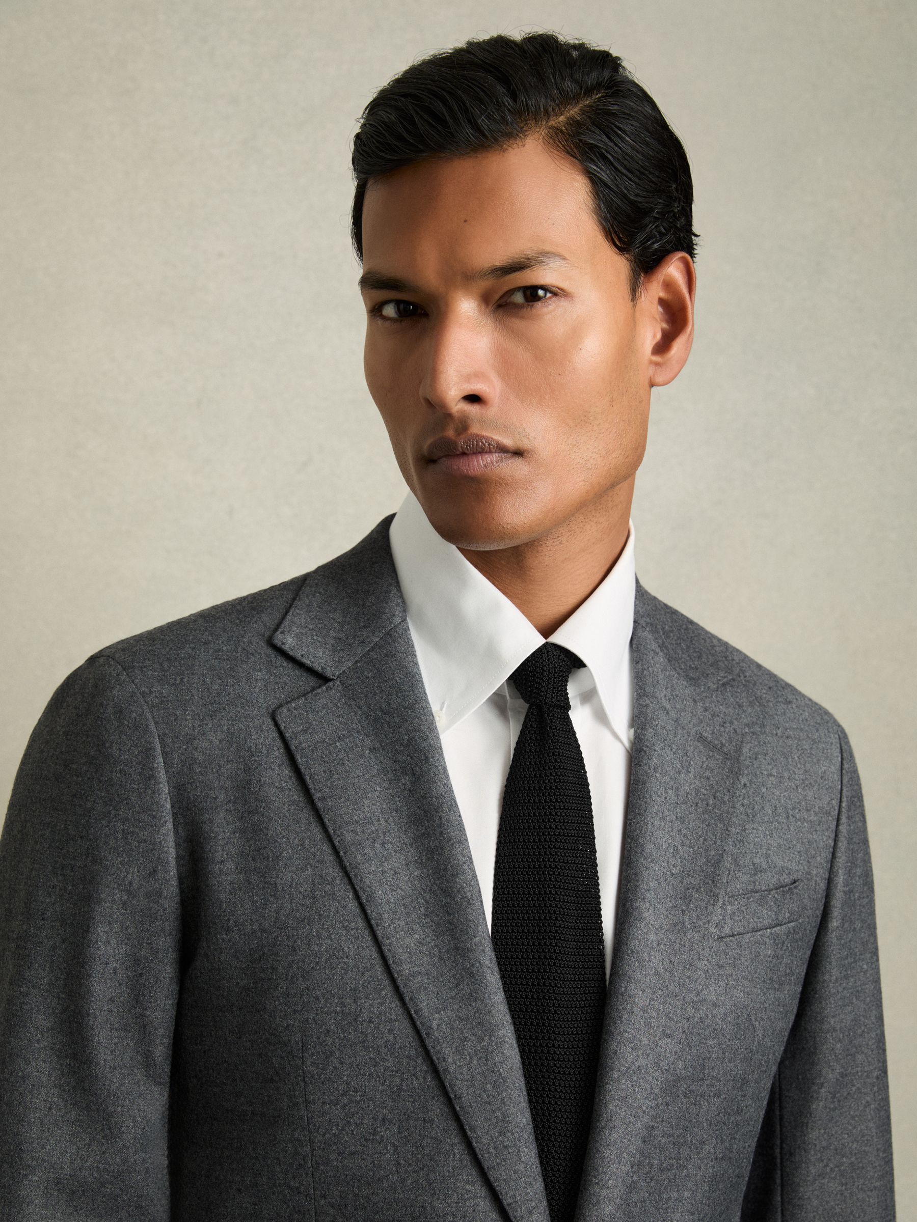 Silk Knitted Tie in Black - Image 2 of 5