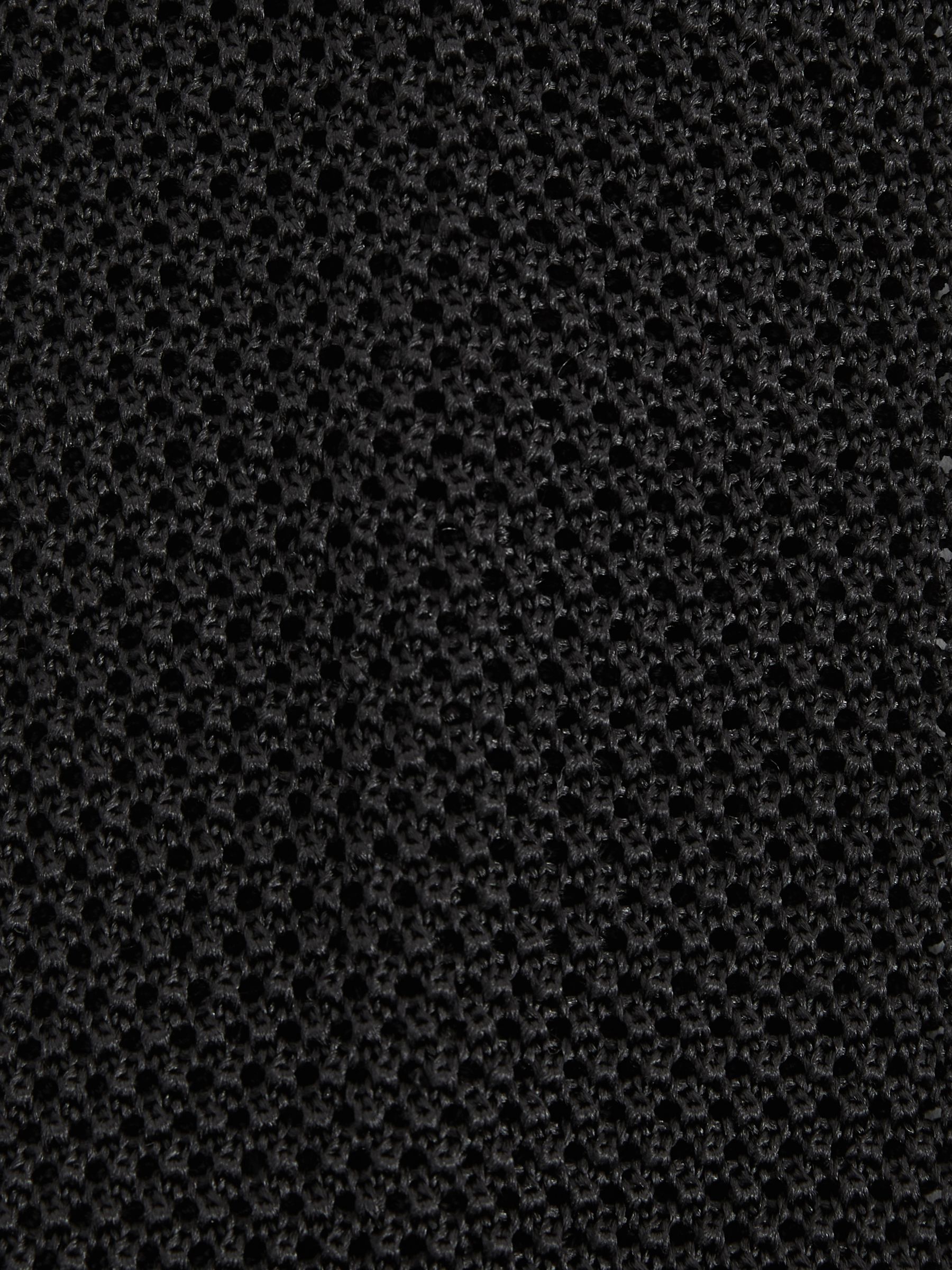 Silk Knitted Tie in Black - Image 5 of 5