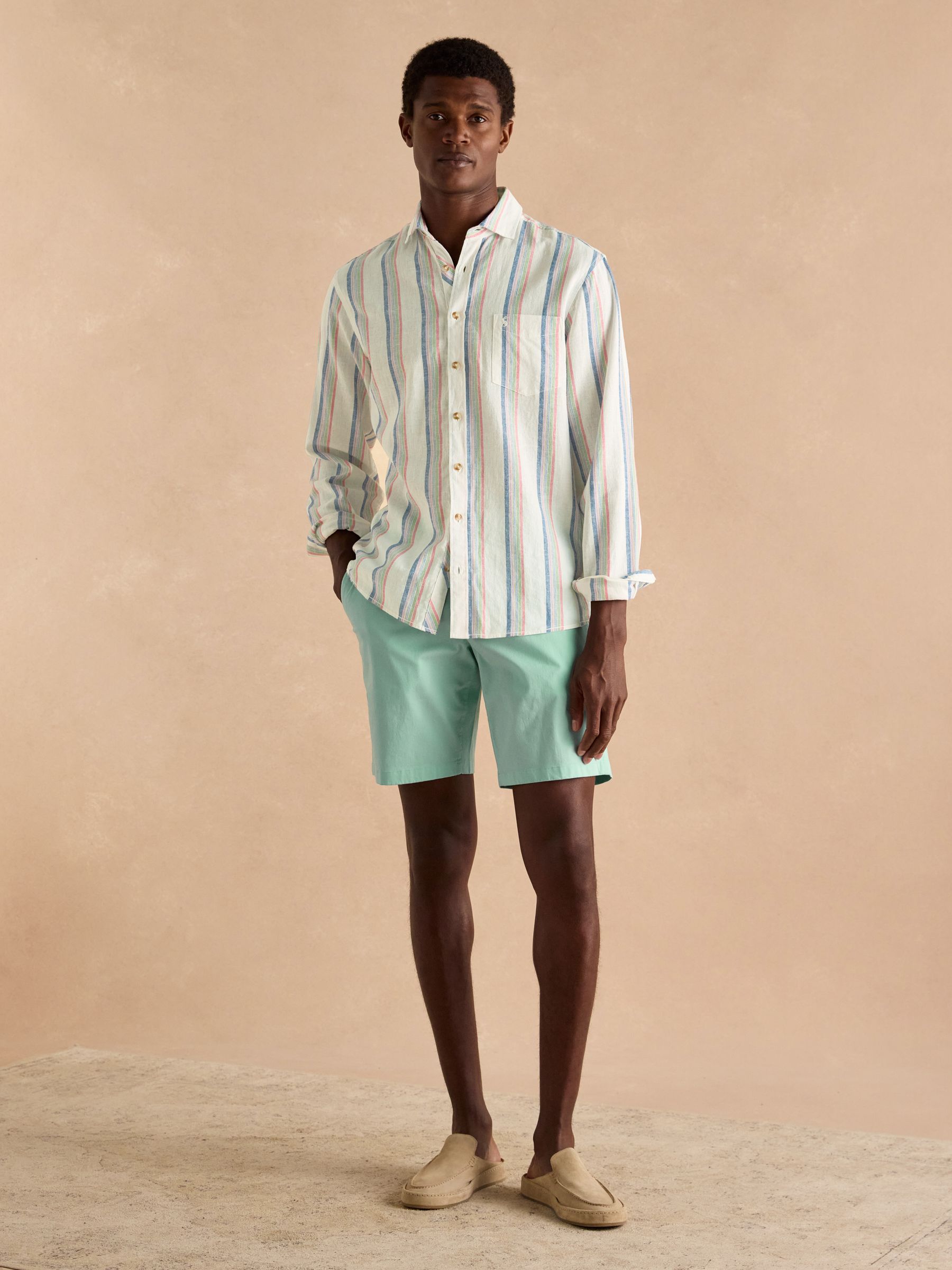 Classic Fit Mint Green Chino Shorts - Image 3 of 7