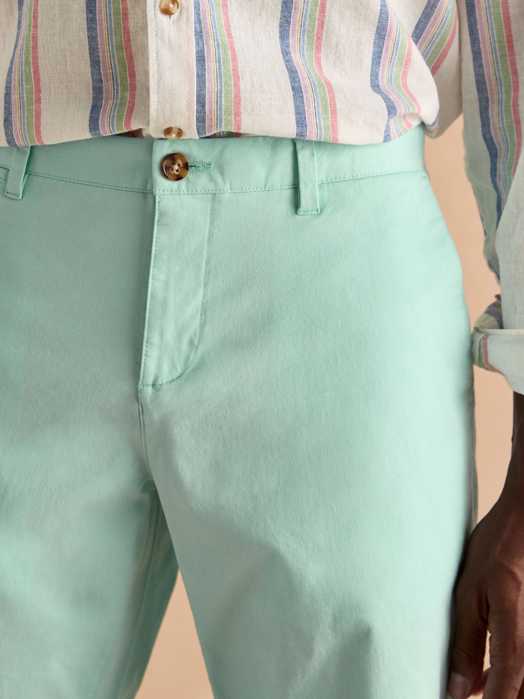 Classic Fit Mint Green Chino Shorts - Image 4 of 7