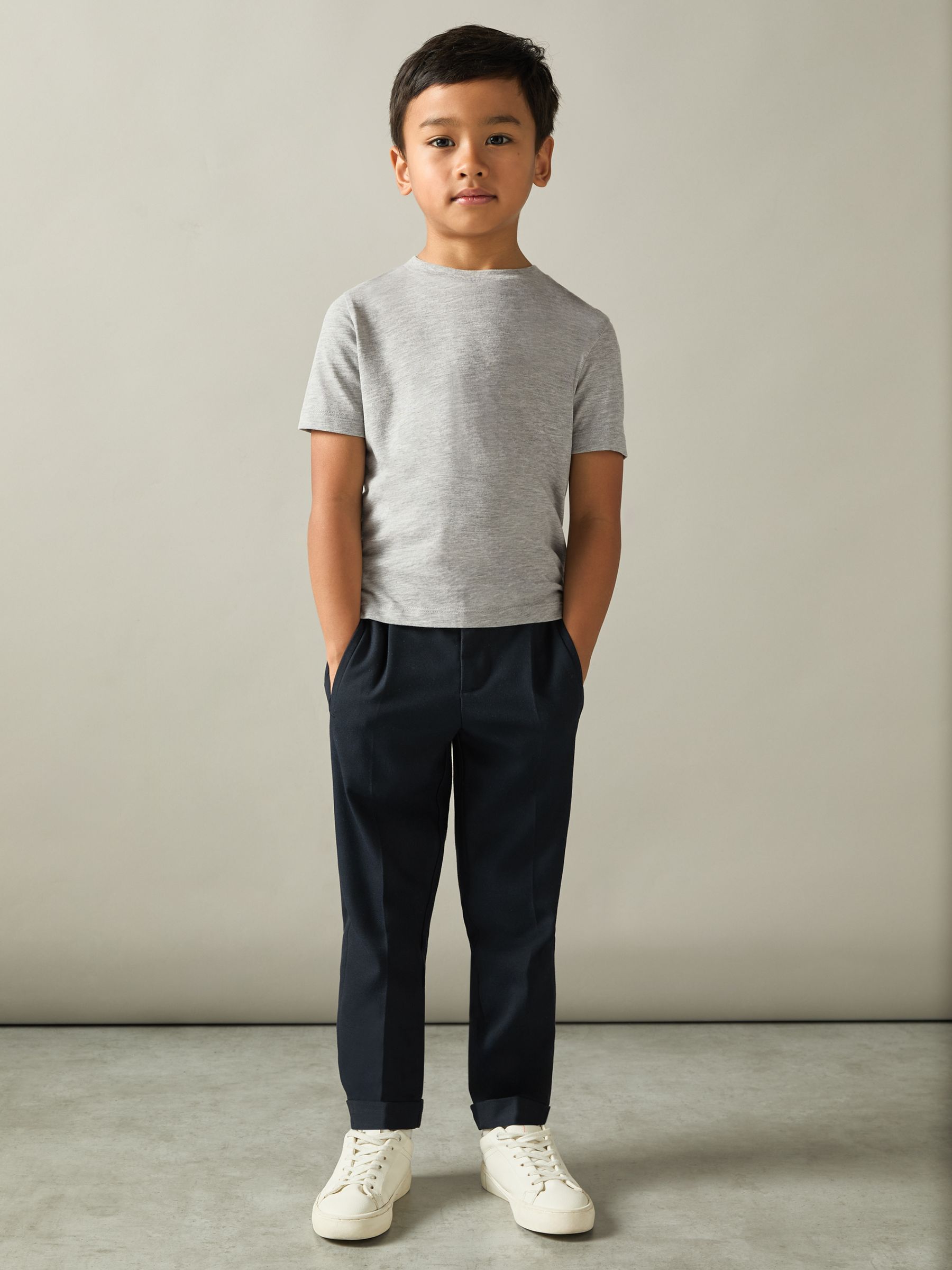 3-9 yrs Crew Neck T-Shirt in Grey - Image 1 of 4