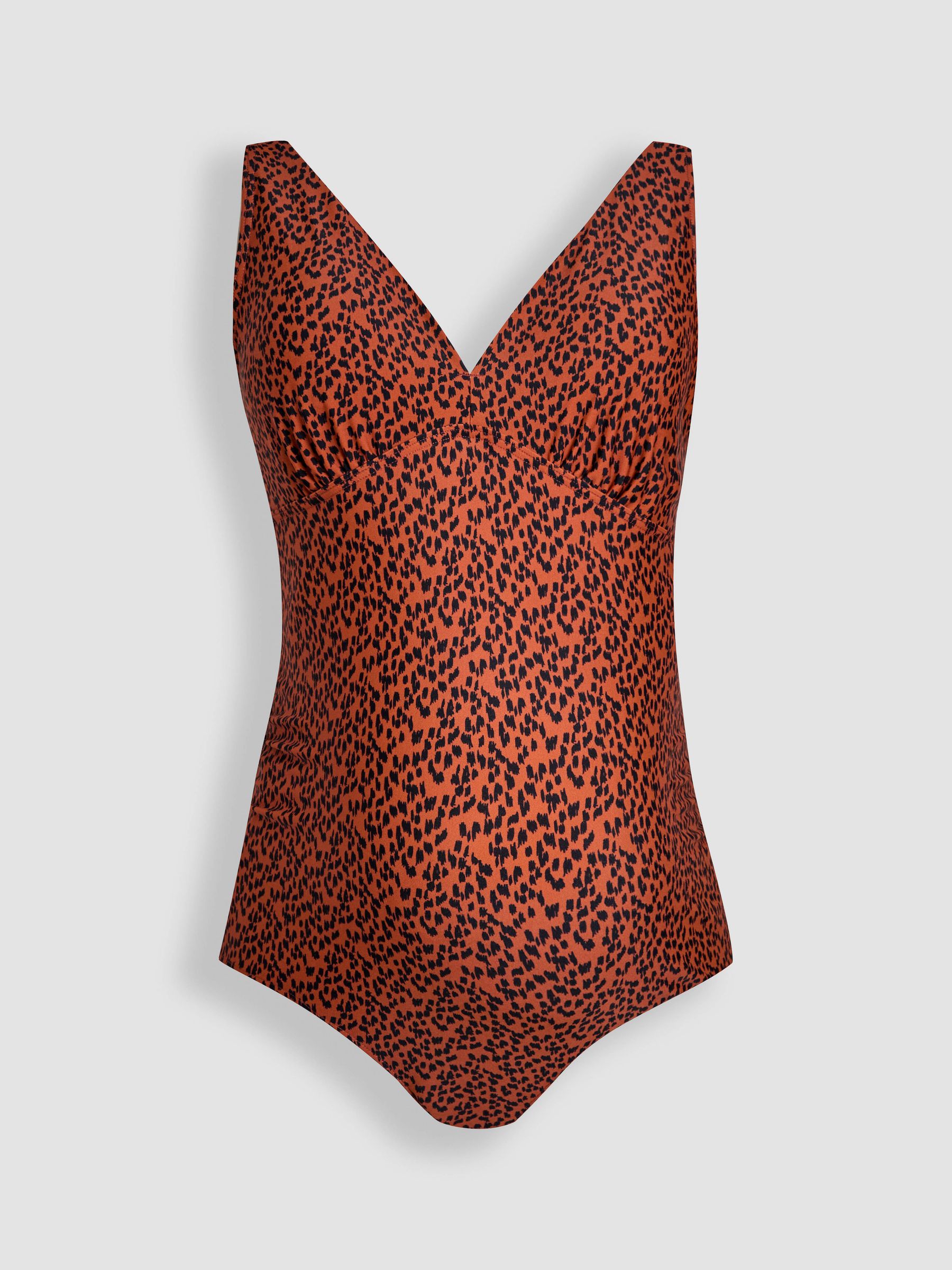 Rust Maternity Animal Print V-Neck Swimsuit - Image 1 of 4