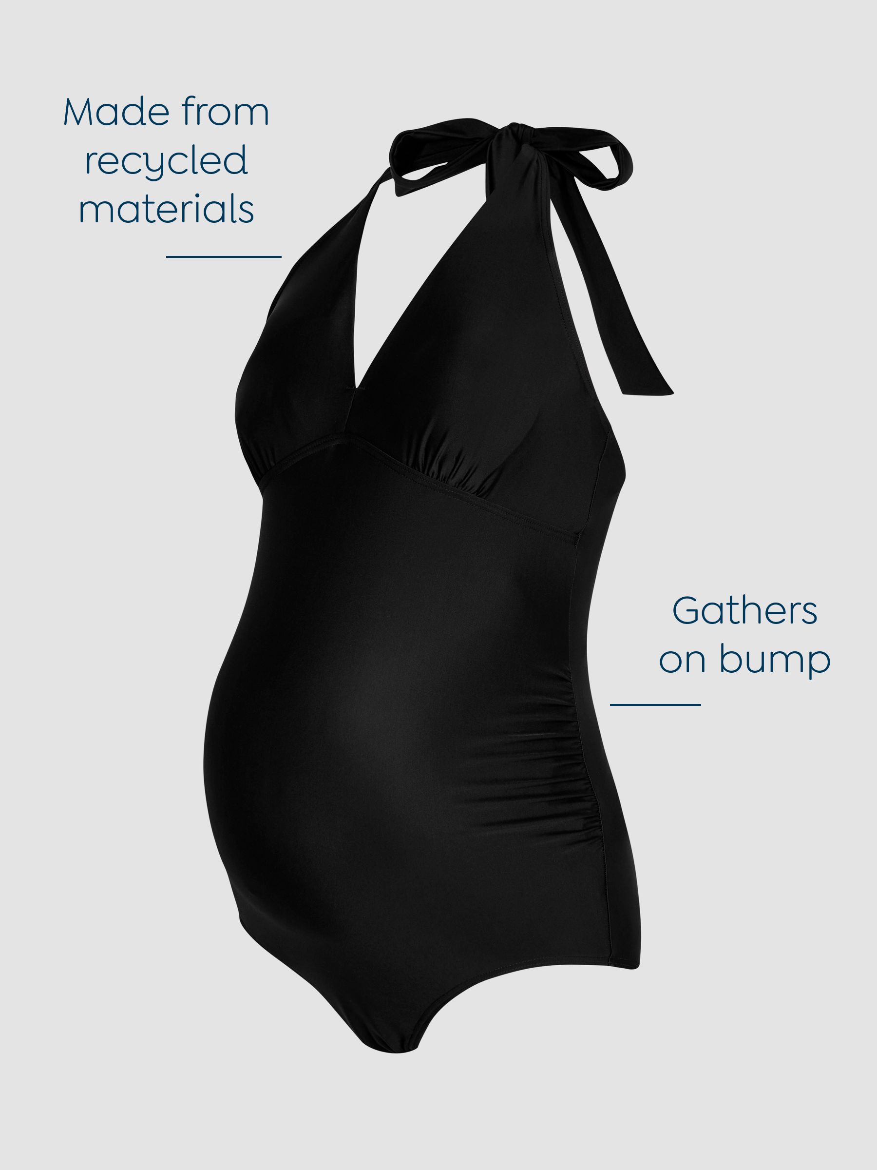 Black Maternity Halterneck Swimsuit - Image 3 of 8