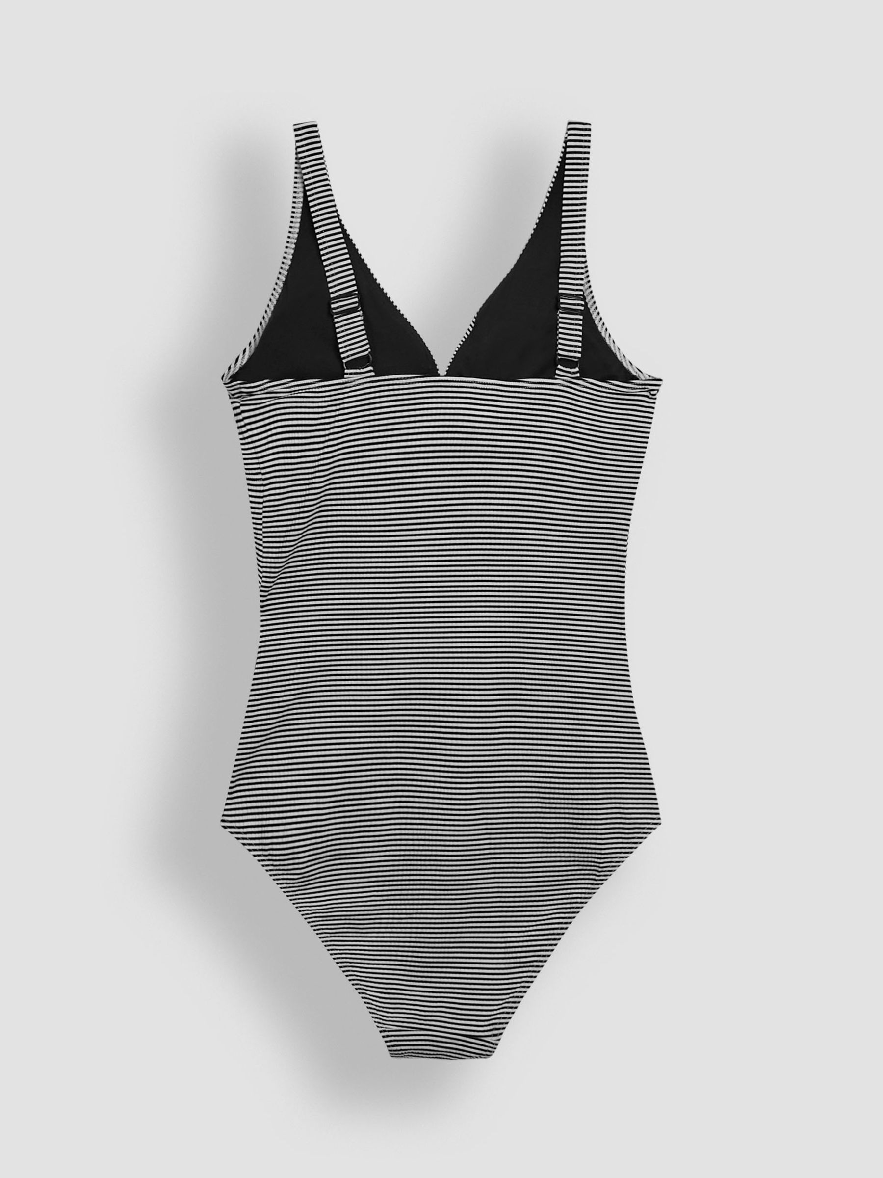 Black Maternity Stripe Textured V-Neck Swimsuit - Image 8 of 8
