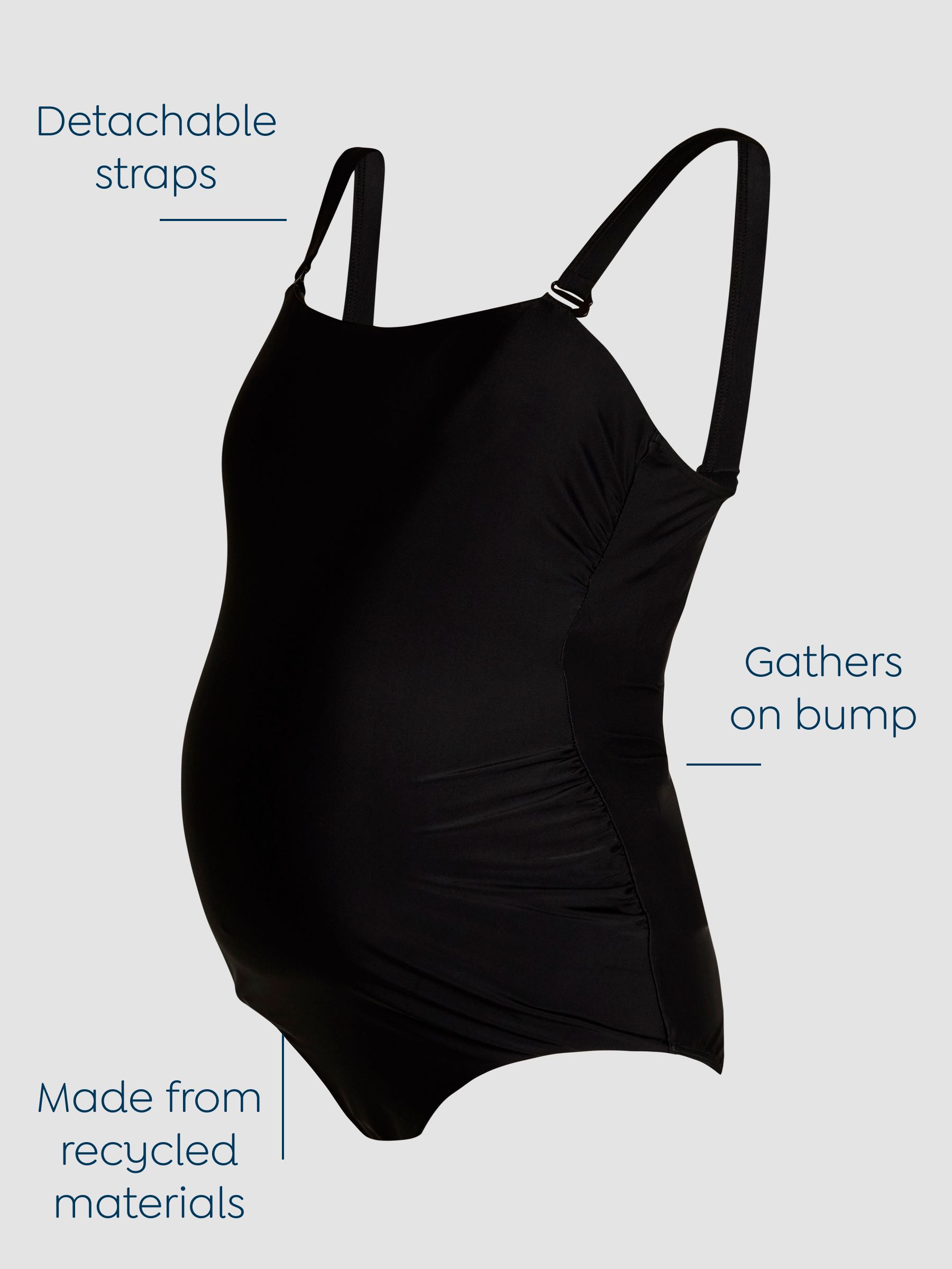 Black Maternity Bandeau Swimsuit - Image 3 of 8