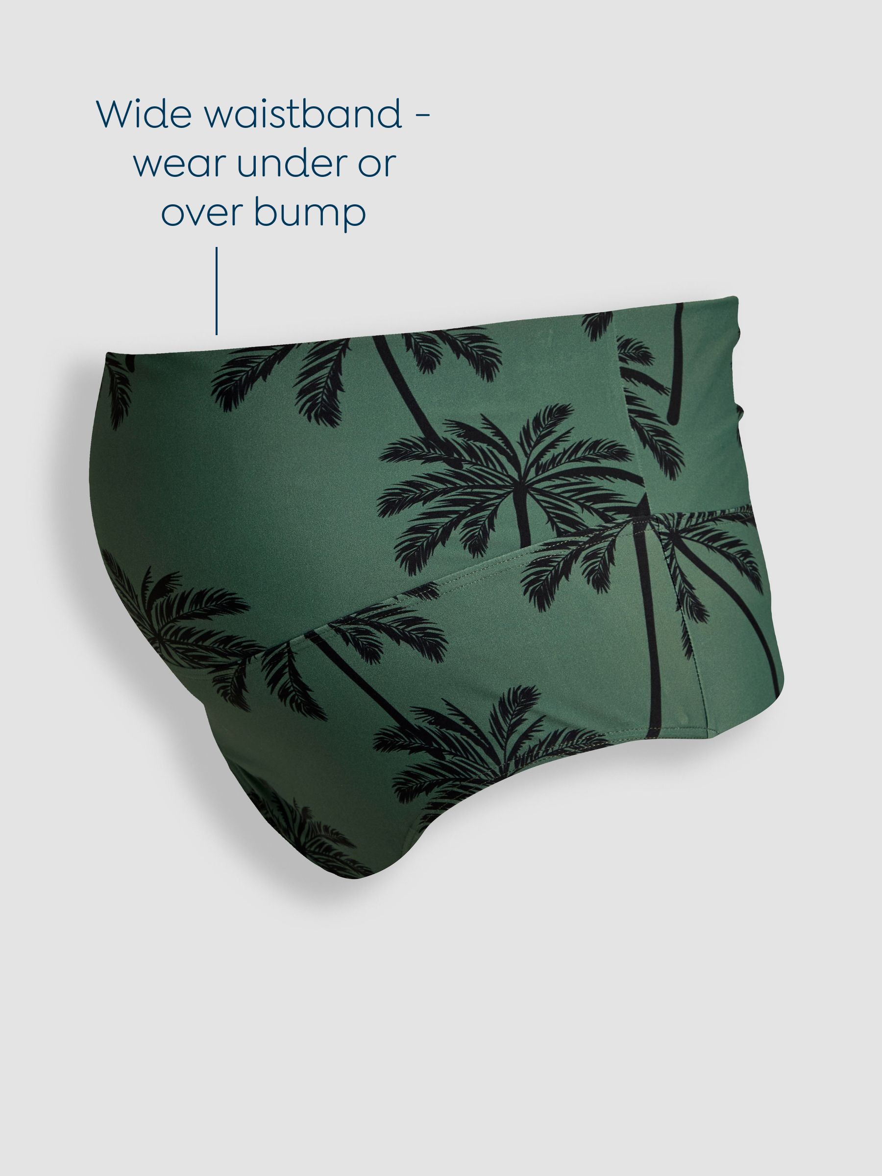 Khaki Maternity Palm Print Tankini Set - Image 4 of 11