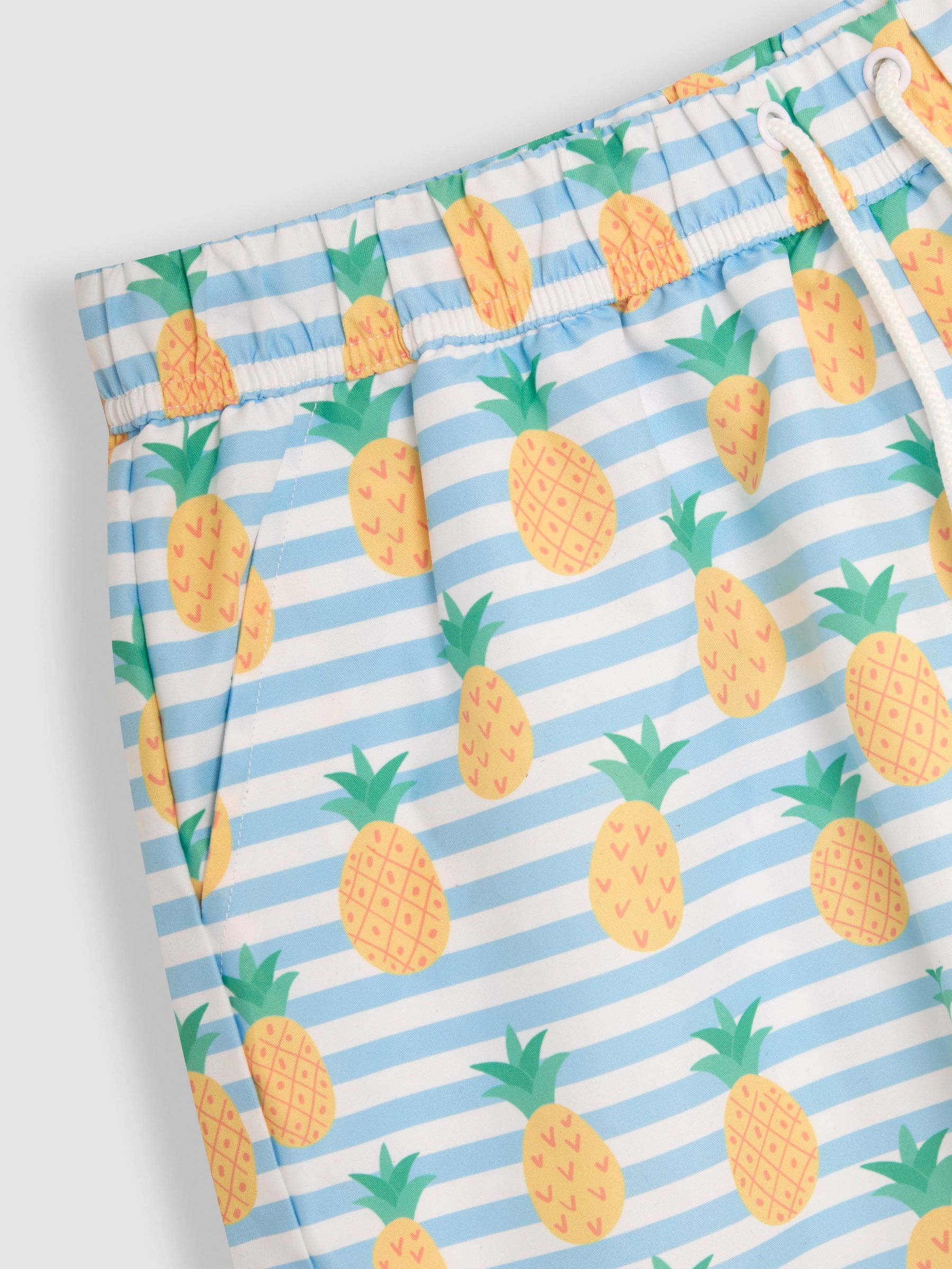Blue Mens Pineapple Printed Swim Shorts - Image 5 of 5
