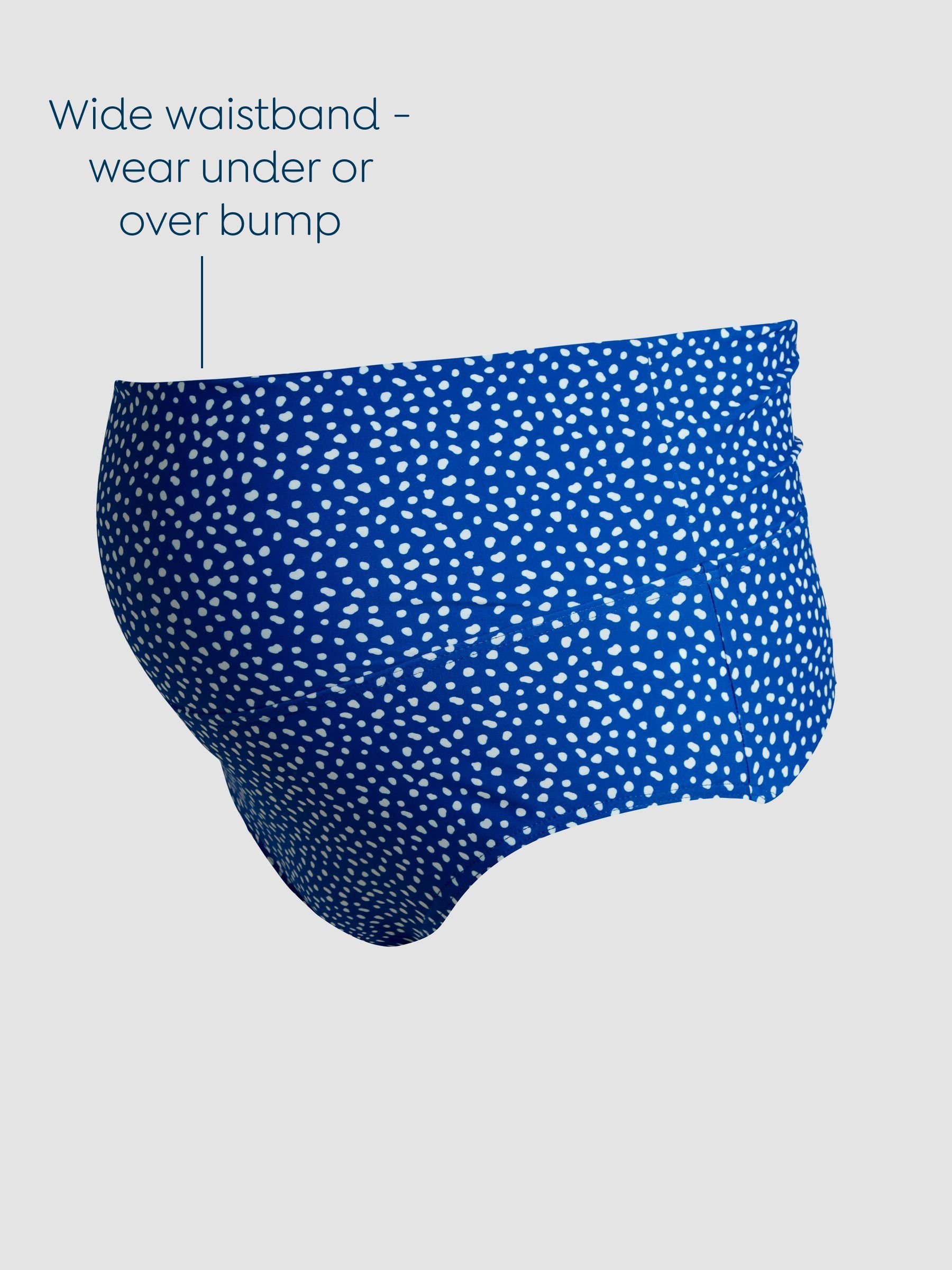Blue Maternity Spot Frill Shoulder Tankini Set - Image 4 of 7