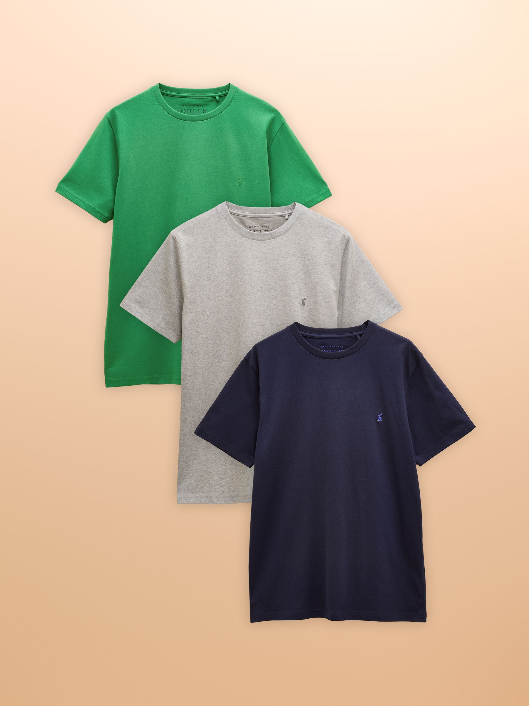 Everyday Blue/Green/Grey Pack of Three Crew Neck T-Shirts - Image 1 of 16