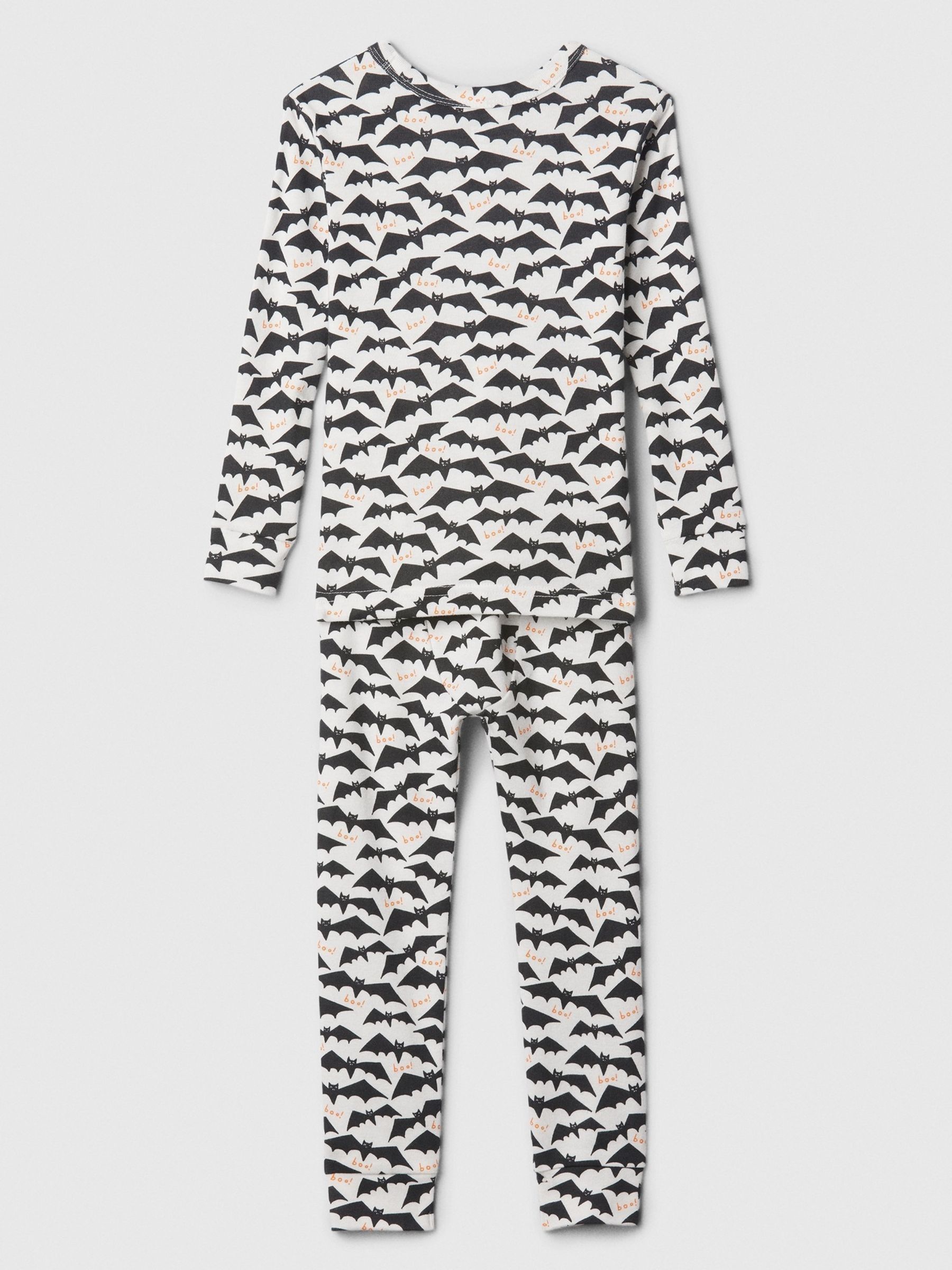 Black/White Bats Halloween Long Sleeve Pyjama Set (6mths-5yrs) - Image 2 of 3