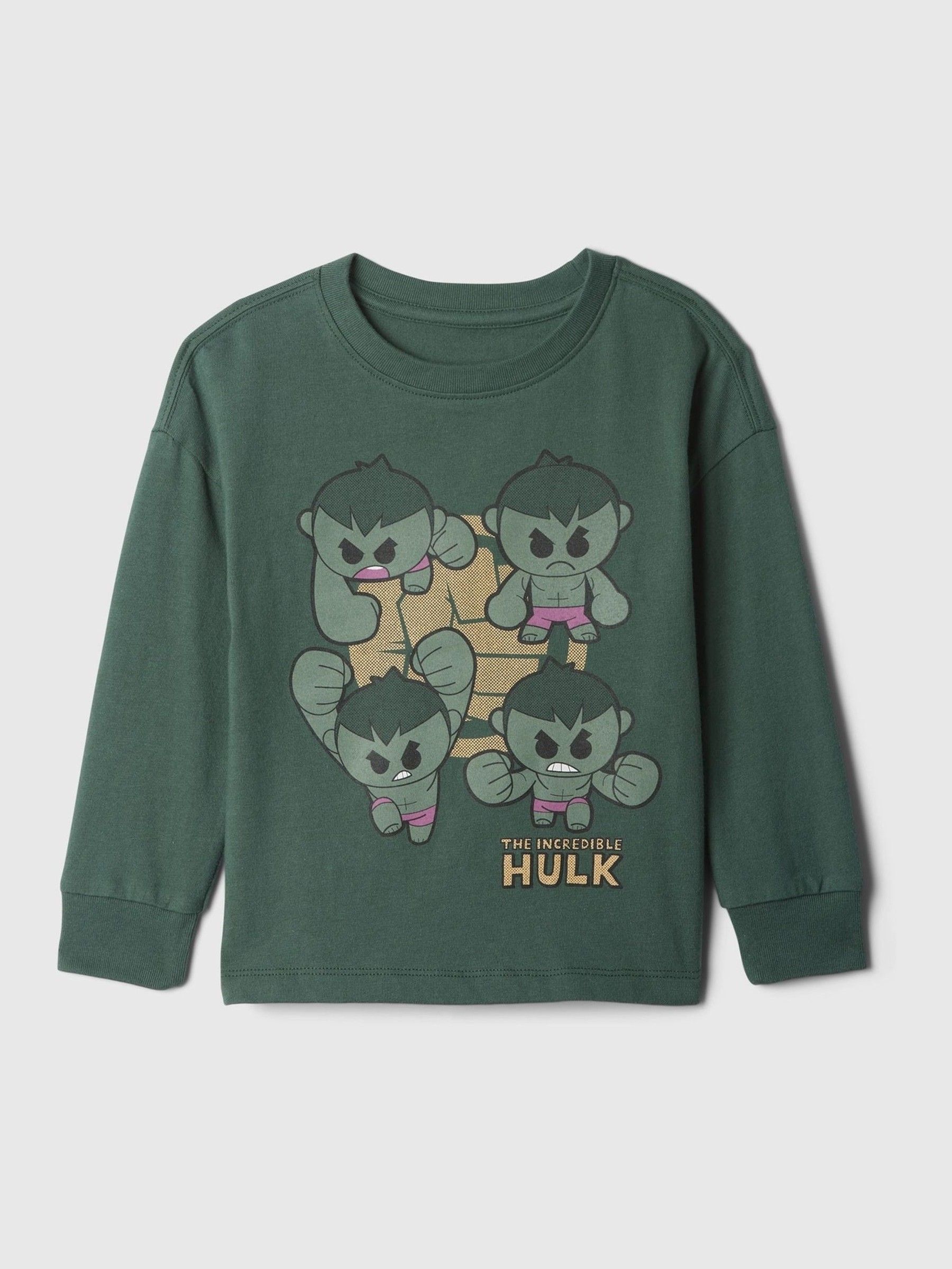 Green Marvel Graphic Long Sleeve T-Shirt (6mths-5yrs) - Image 1 of 2