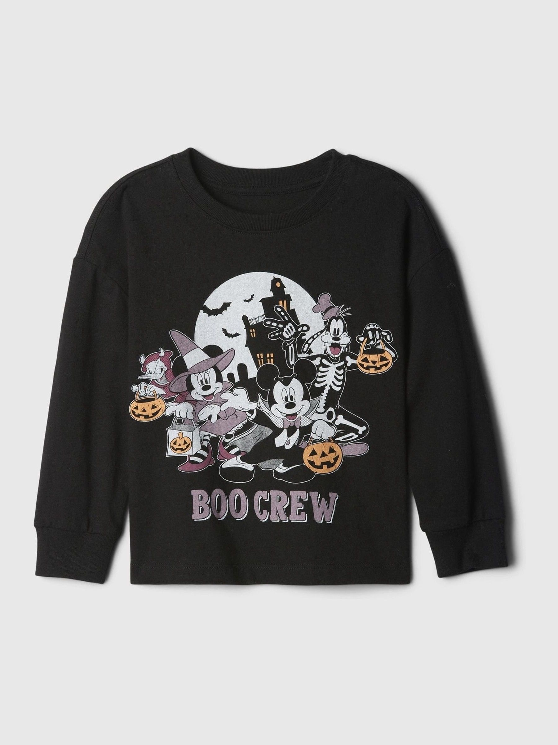 Black Disney Halloween Graphic Long Sleeve T-Shirt (6mths-5yrs) - Image 1 of 2
