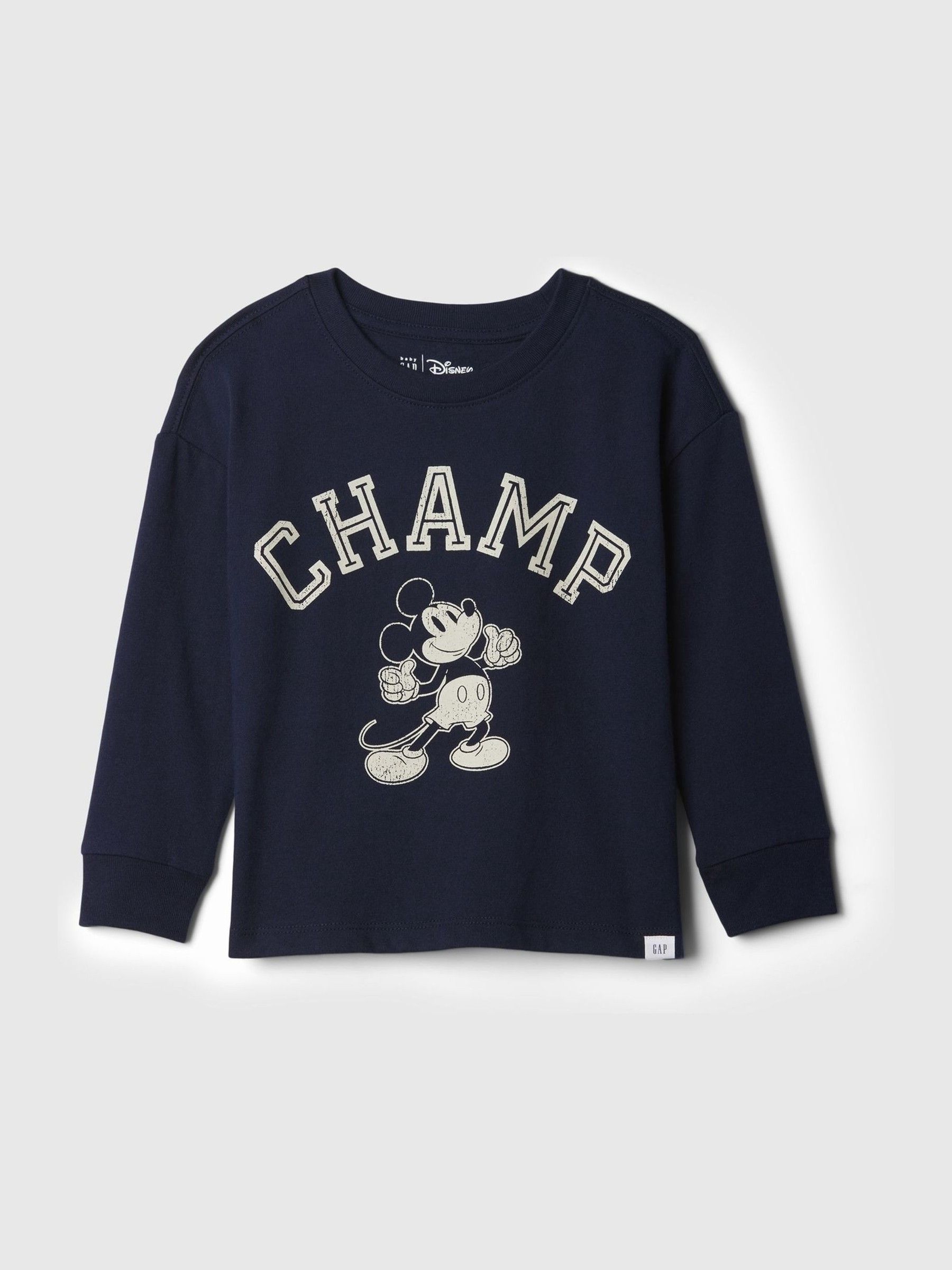 Navy Blue Disney Mickey Mouse Graphic Long Sleeve T-Shirt (6mths-5yrs) - Image 1 of 2